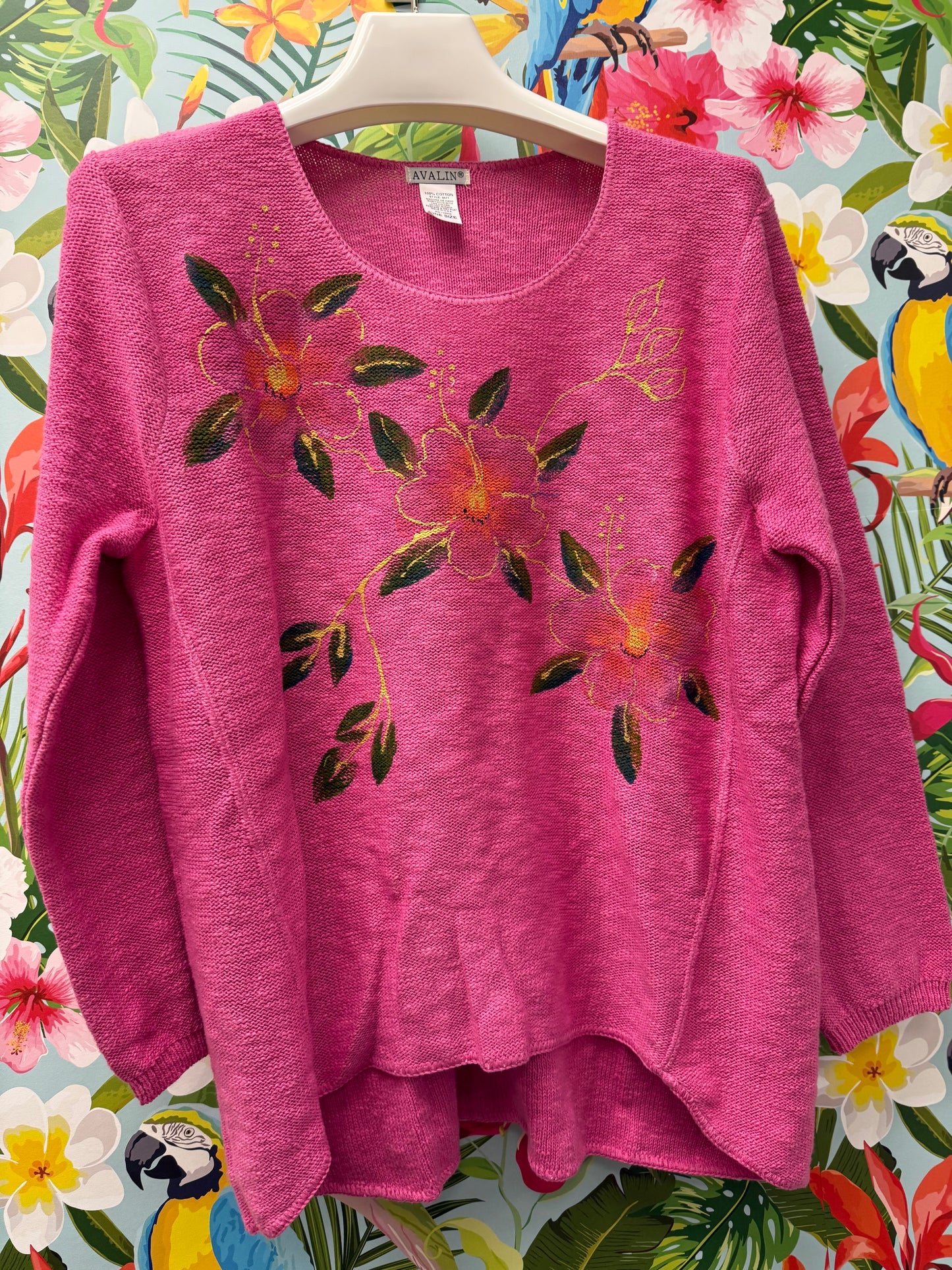 Peg Painted Hibiscus Sweater