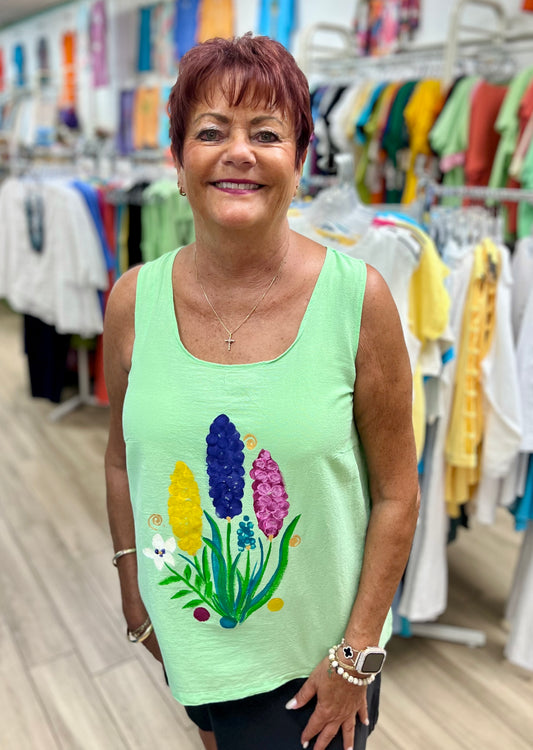 Peg 19 Painted Wild Flowers Top