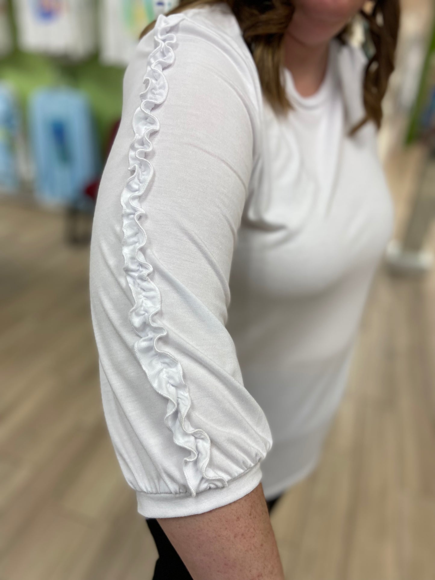 Southern Lady 41G1 Ruffle Arm Top