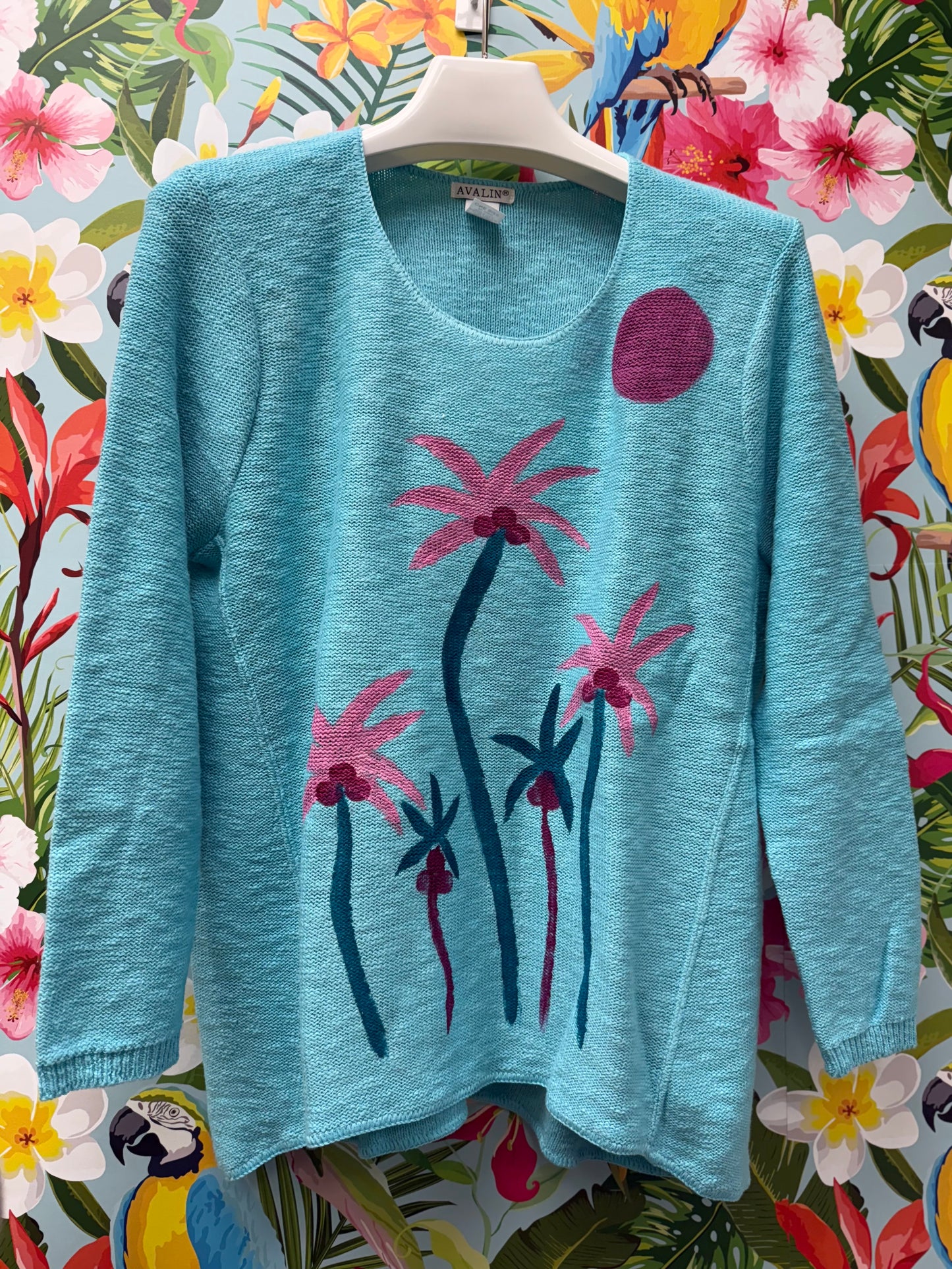 Peg Painted 5 Palm Party Sweater