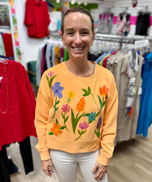 Peg Painted Garden Party Sweatshirt