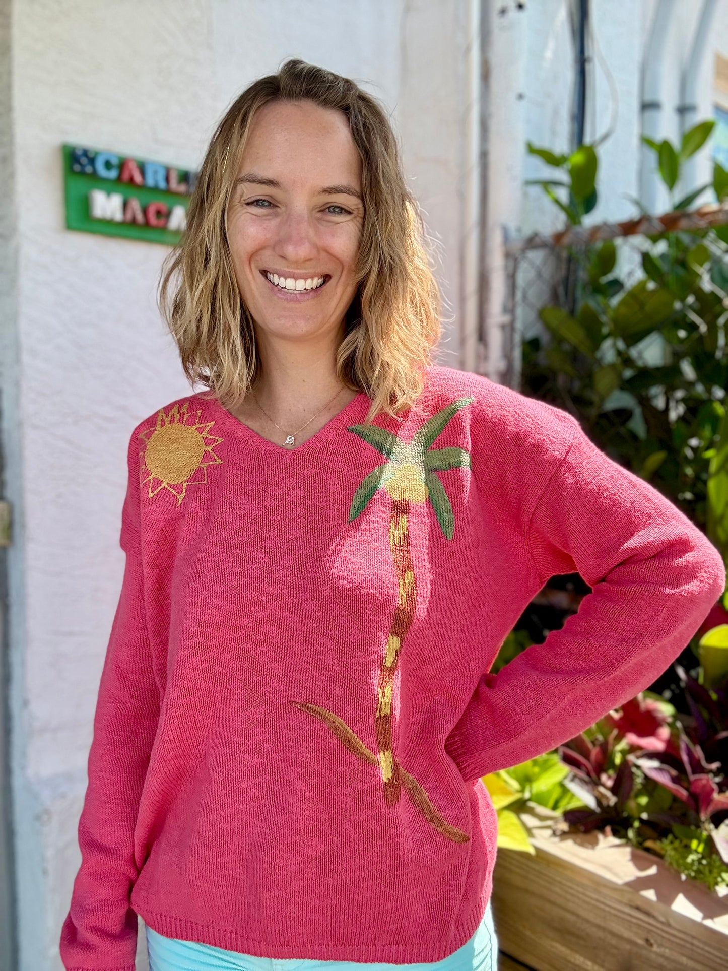 Peg Painted Solo Side Palm Sweater