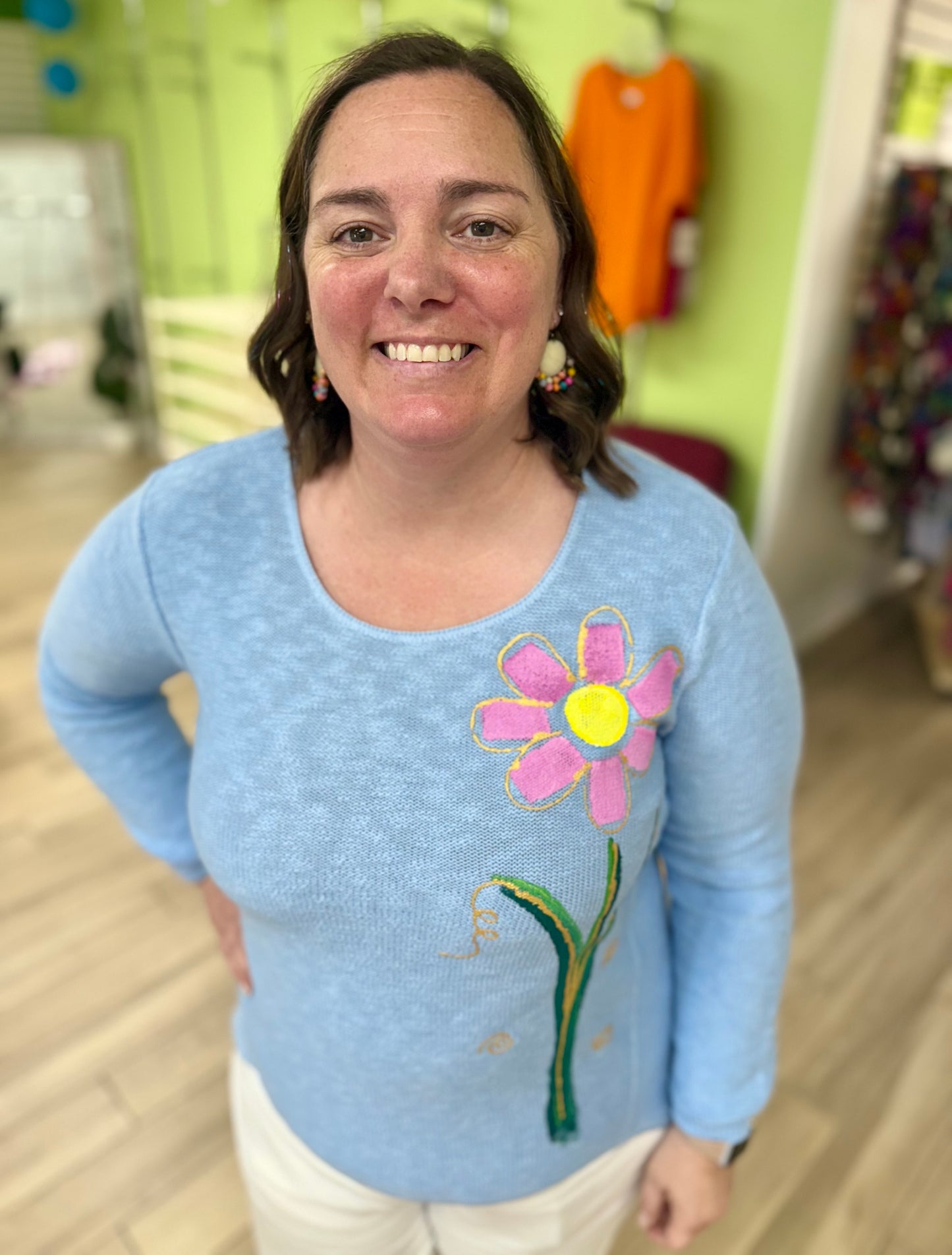 Peg Painted Pink Petals Sweater