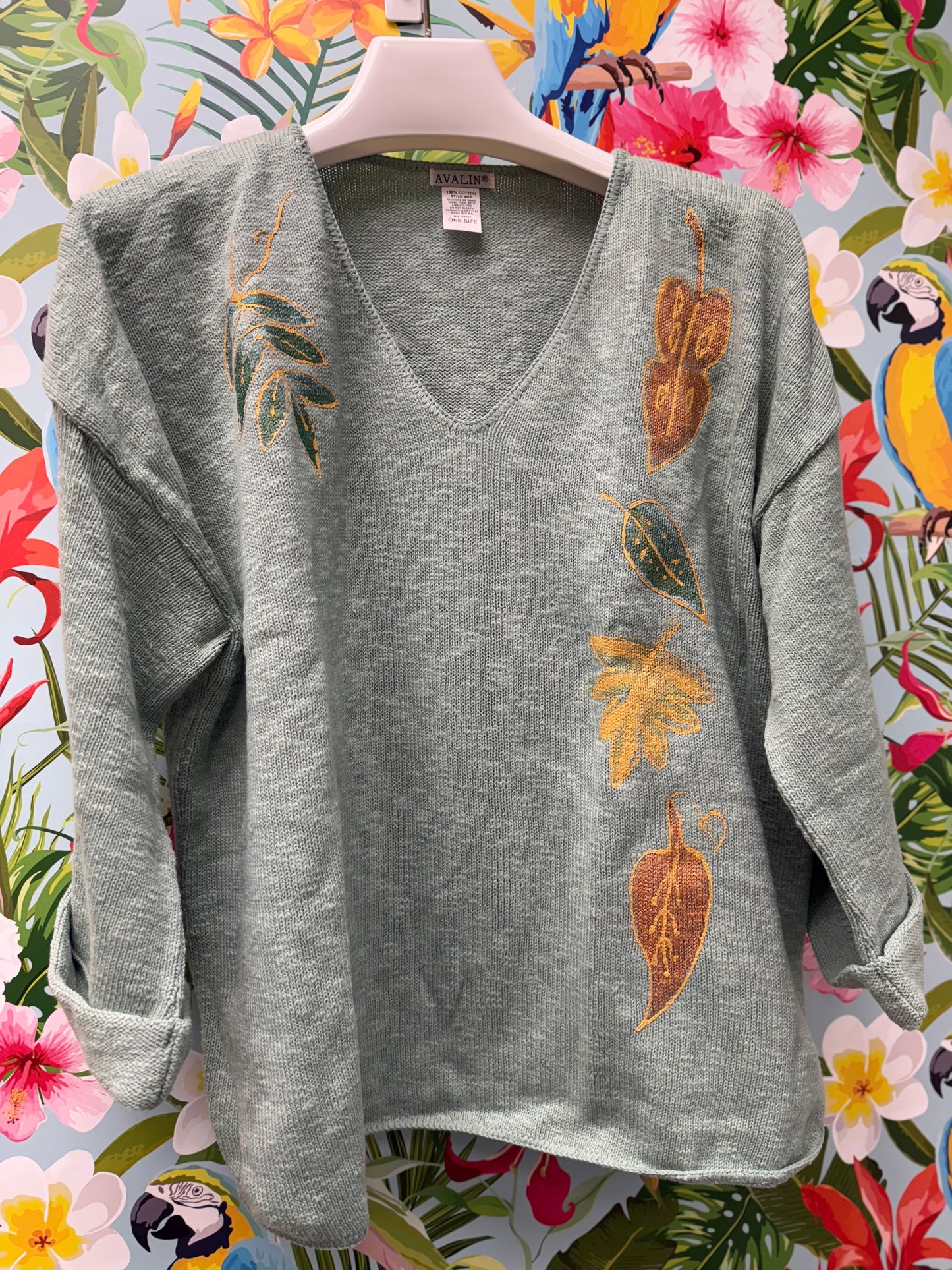 Peg Painted Sweater - Falling Leaves