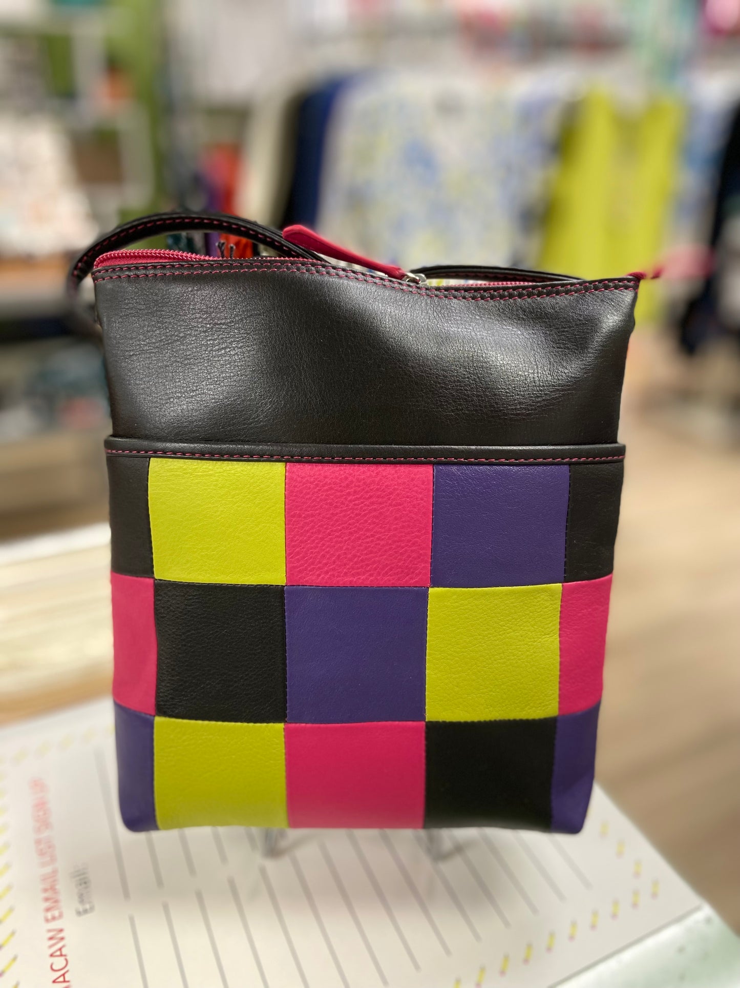 ILI 6668 Checkered Patch Crossbody Bag