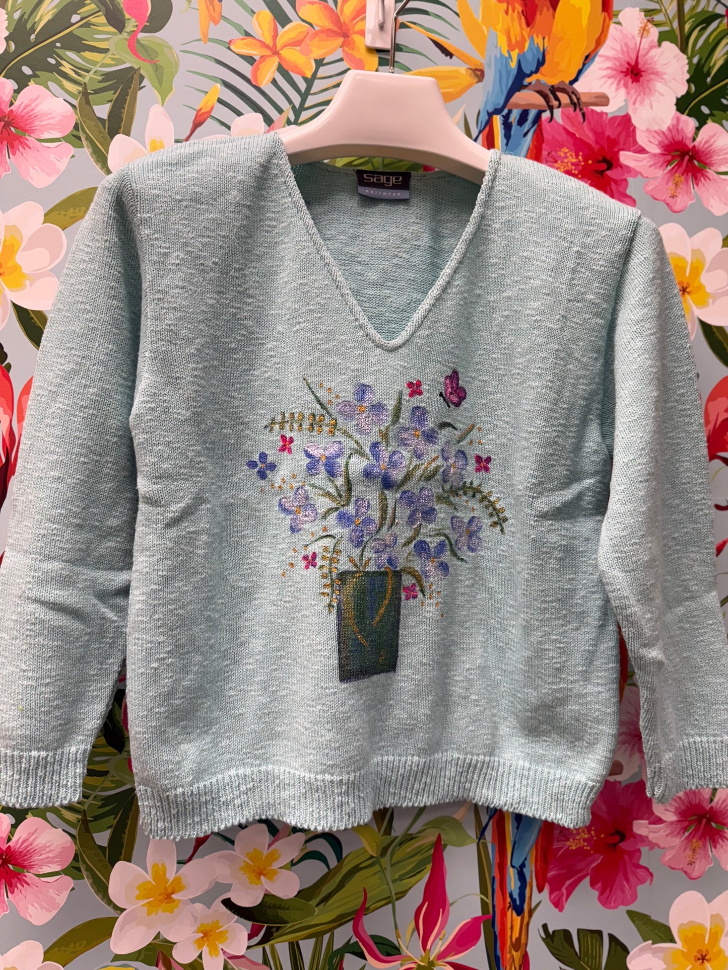 LisaLou Painted Floral Arrangement Sweater