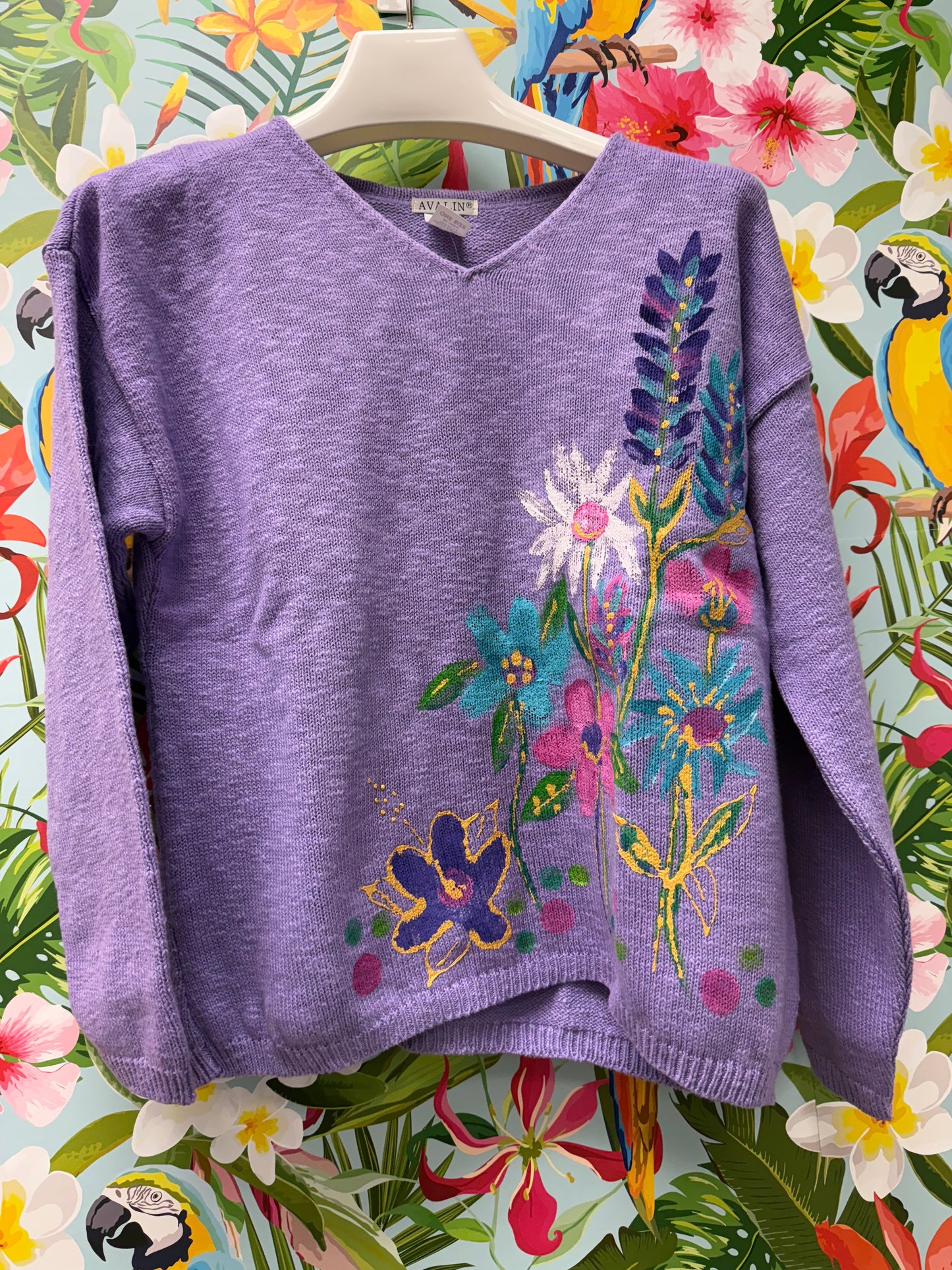 Peg Painted Wild Flower Fun Sweater