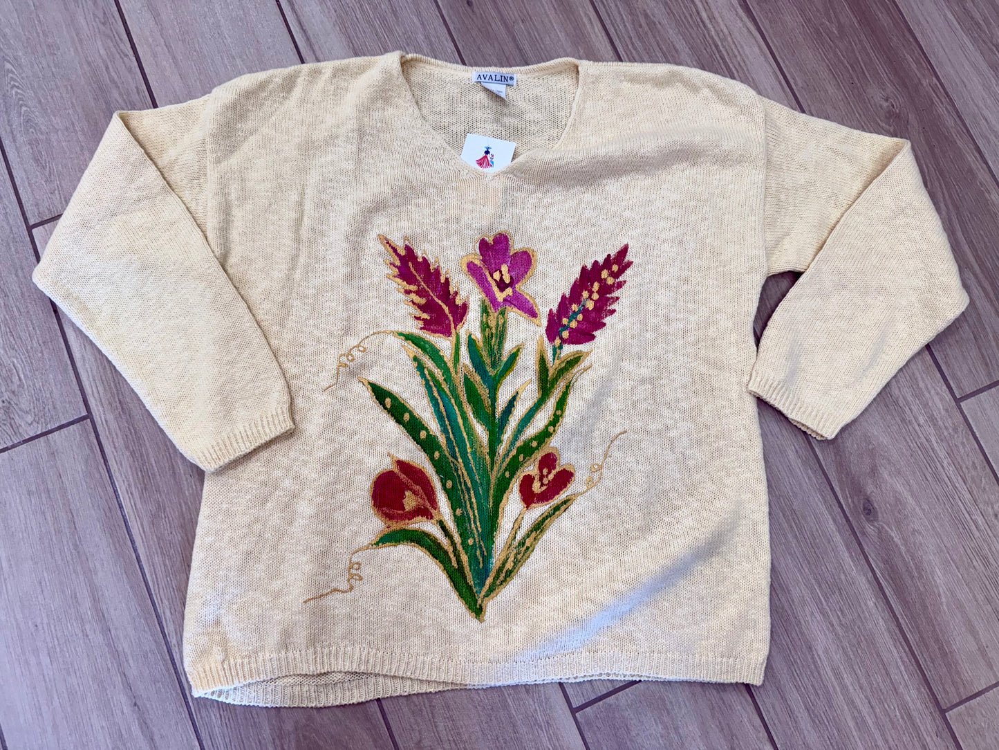 Peg Painted Wild Flower Fun Sweater