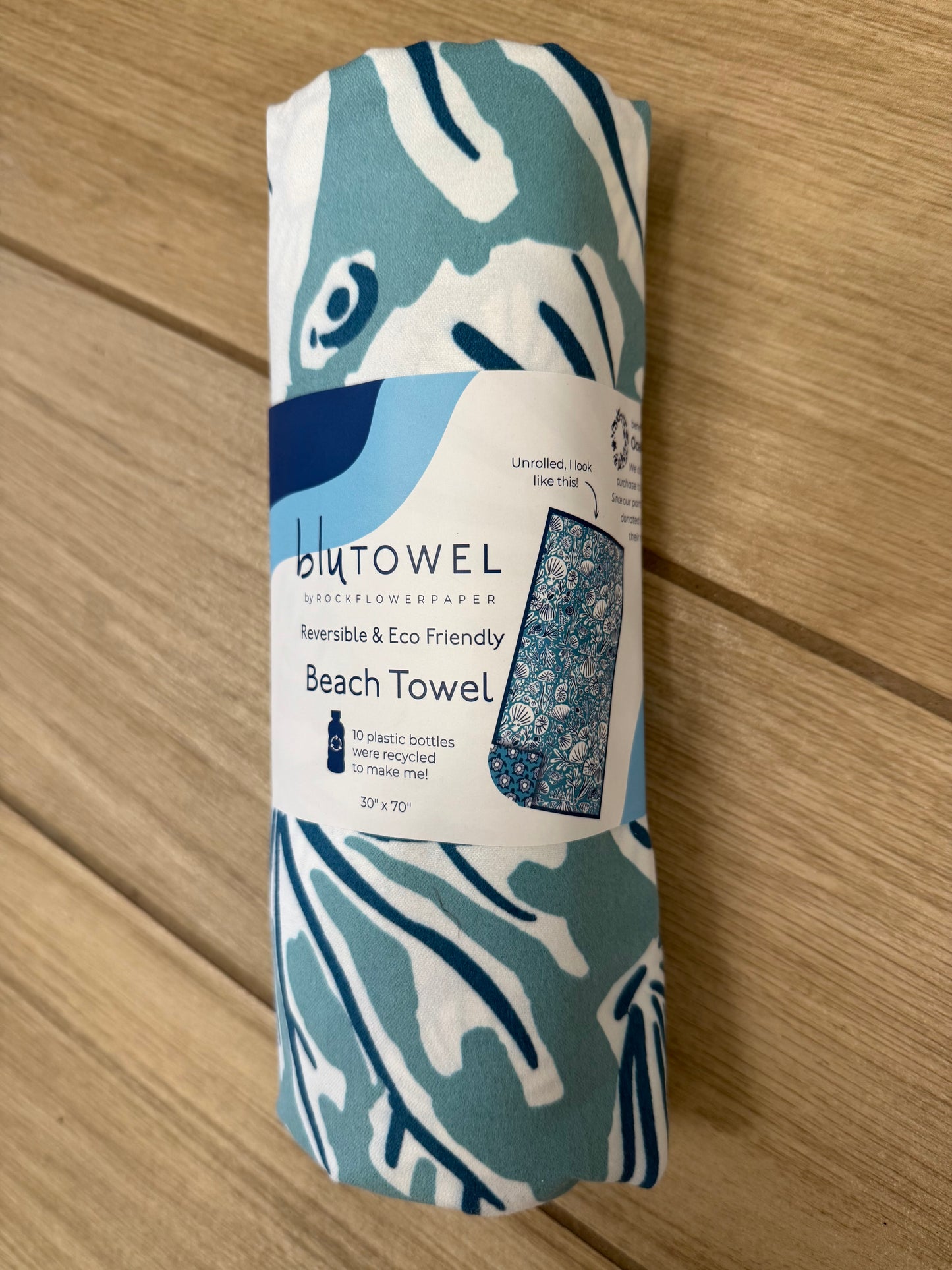 Rock Flower Paper Reversible Beach Towel