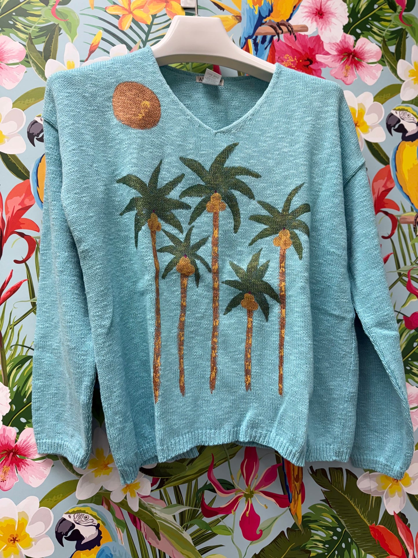 Peg Painted 5 Palm Party Sweater