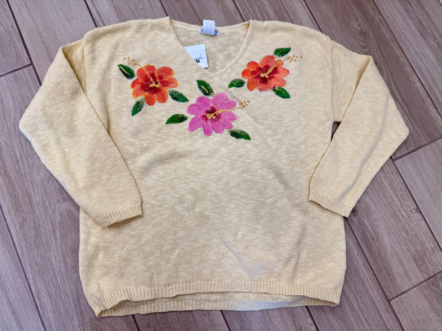 Peg Painted Hibiscus Trio Sweater