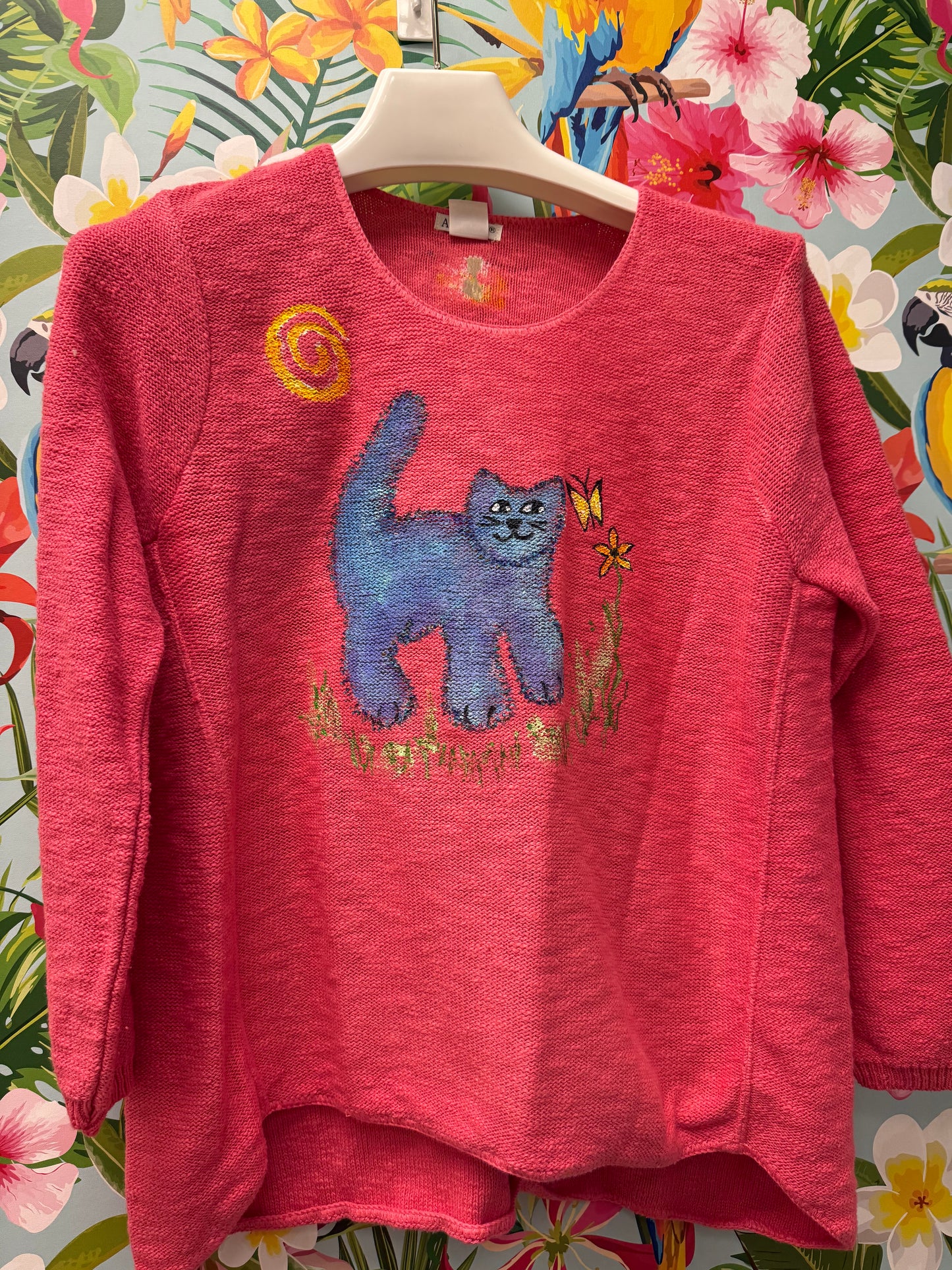 Rosamund Merrill Field of Dreams Cat Painted Sweater