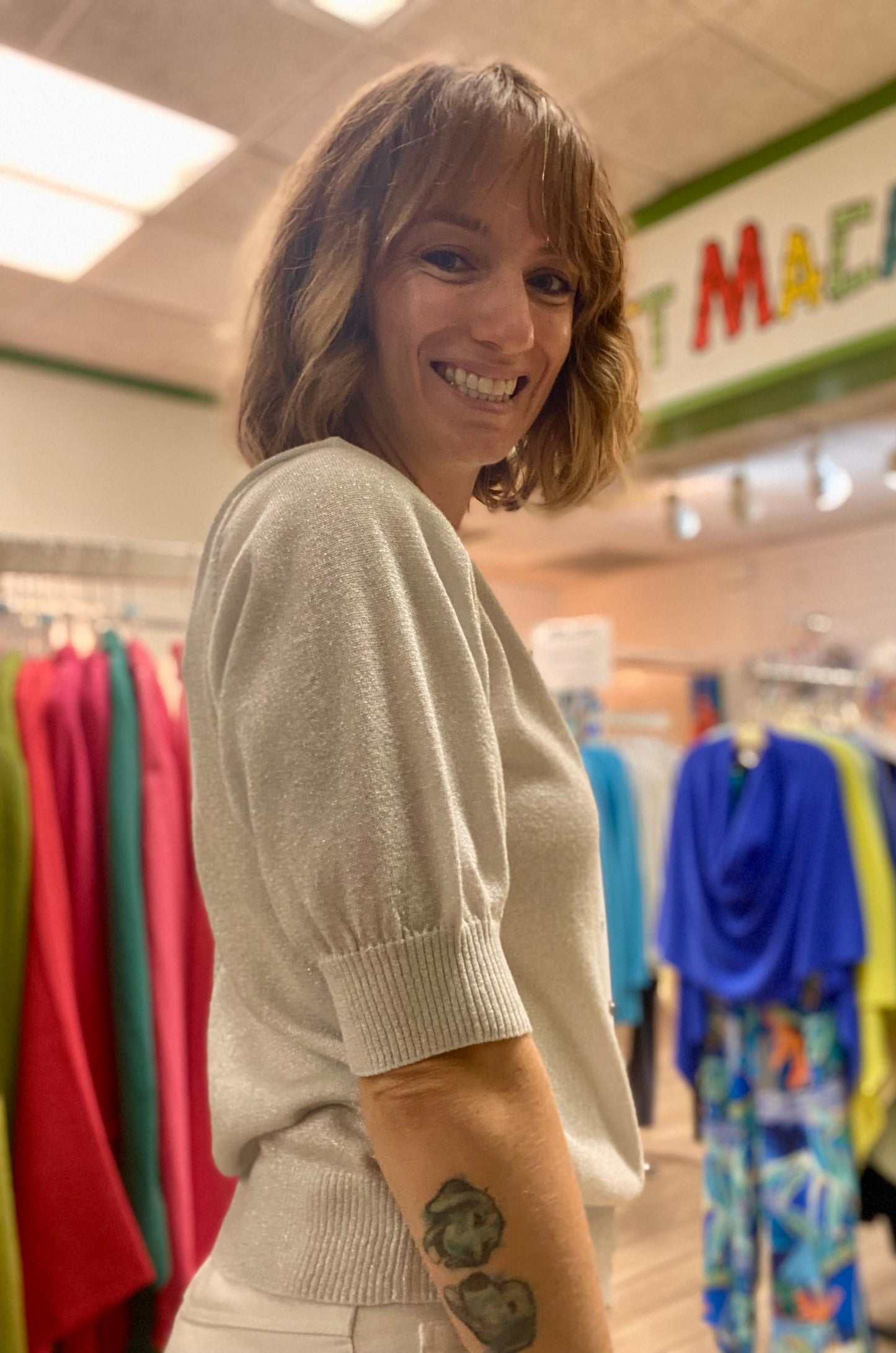 Marble 7870 Reversible Sparkle Cardigan