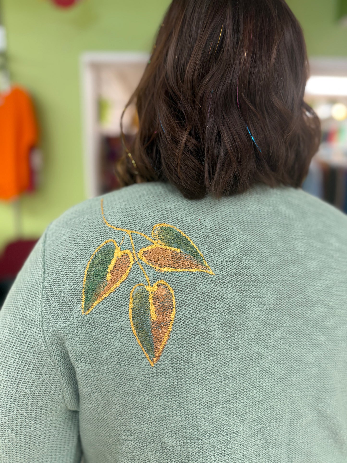 Peg Painted Sage Garden Sweater