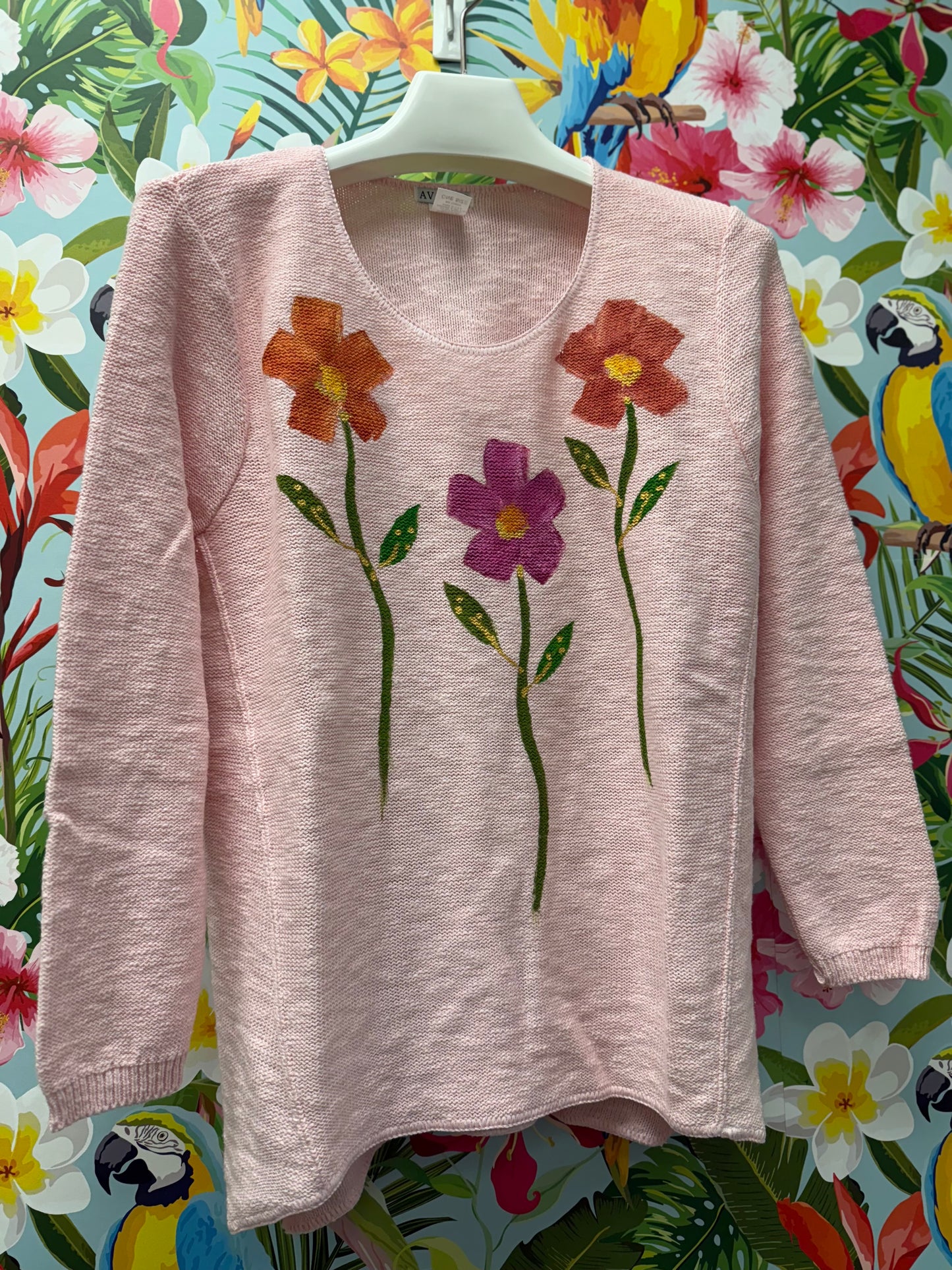 Peg Painted Sweater - Square Petals Trio