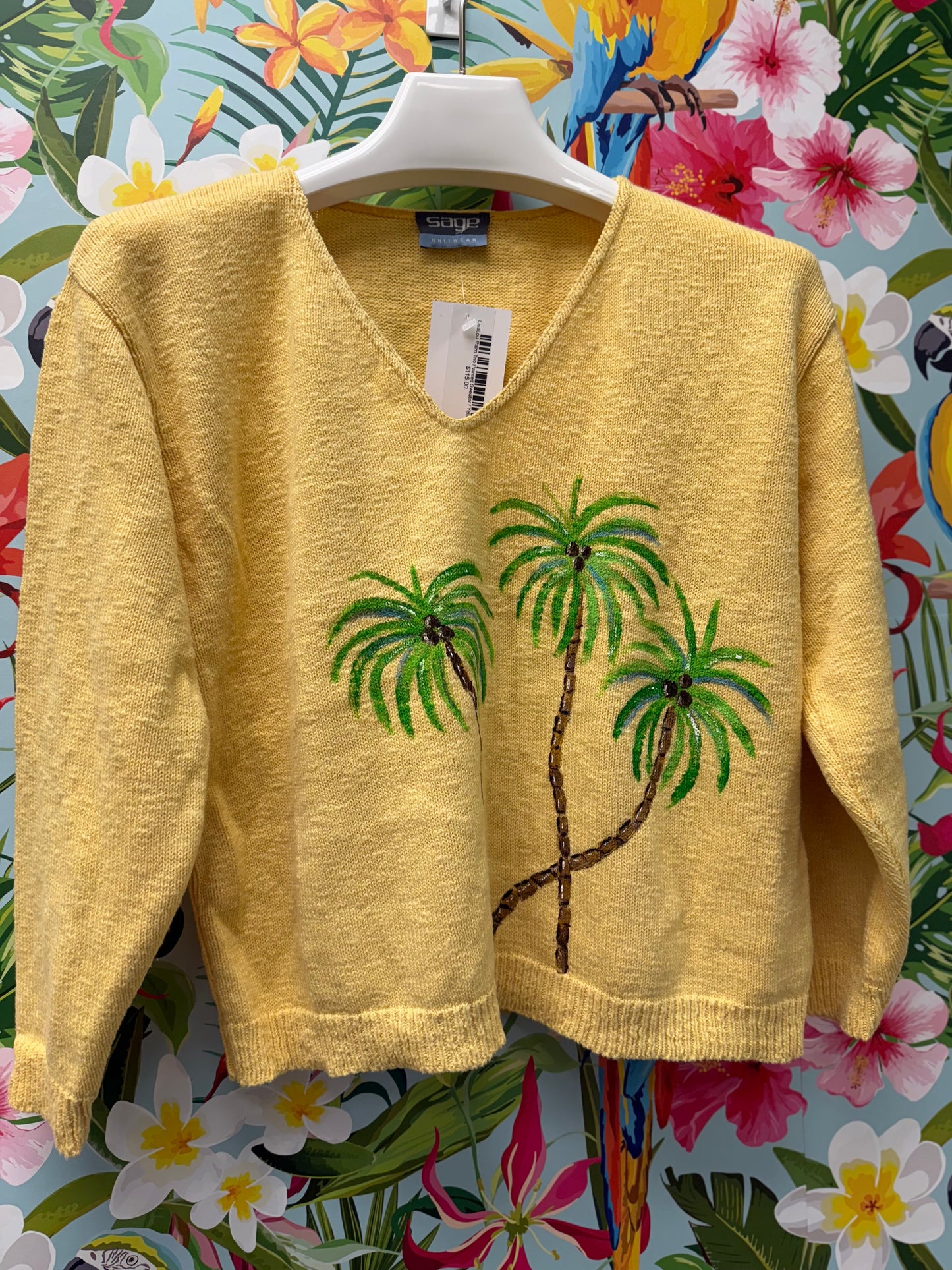 LisaLou Palm Trio Painted Sweater