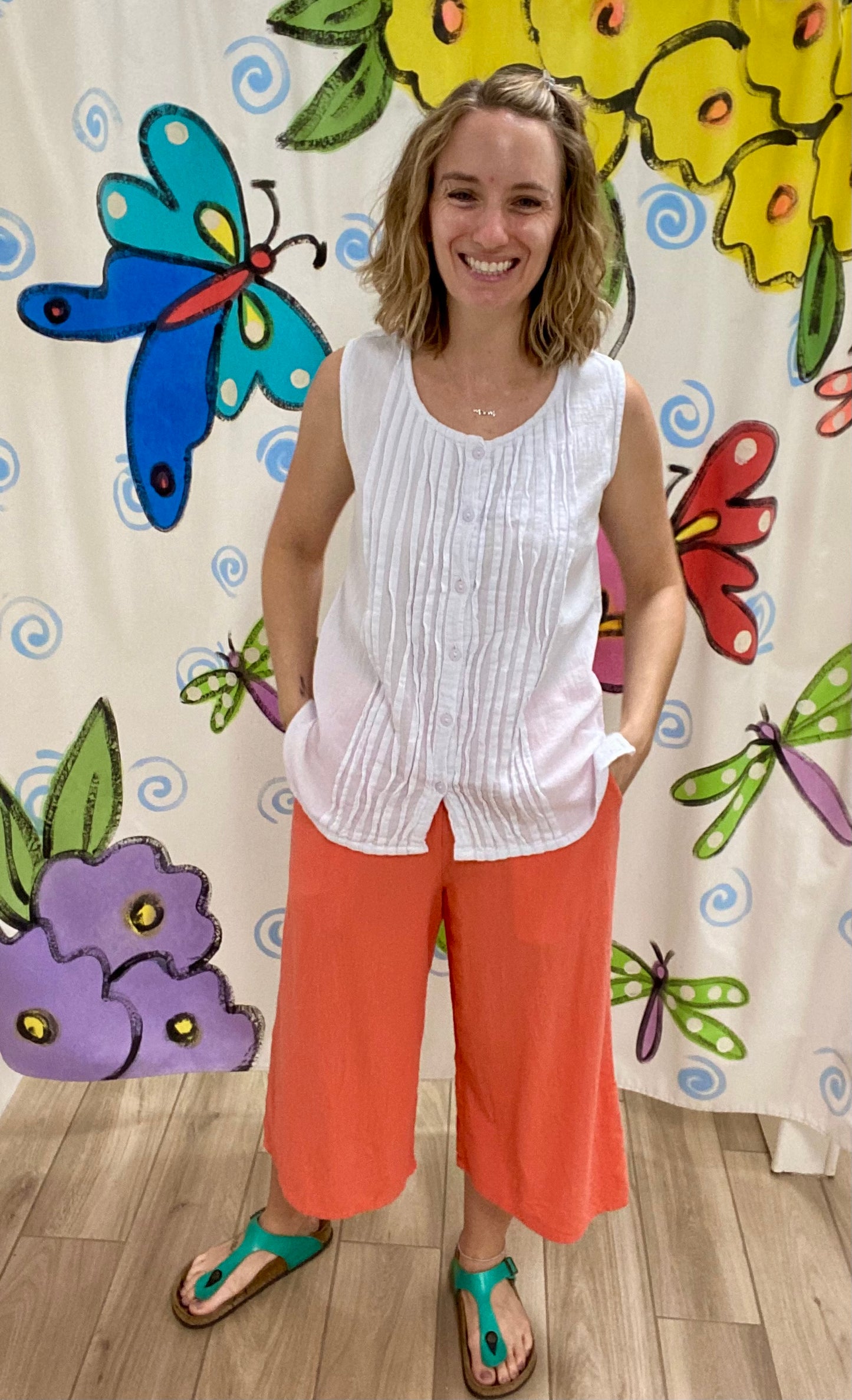 Maya Jones 1388 Button Tank