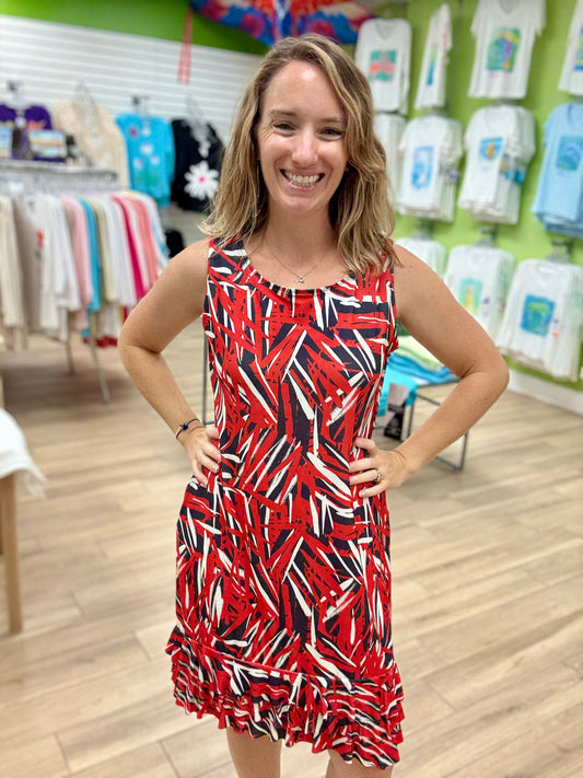 Fashque D2099 Ruffle Hem Dress