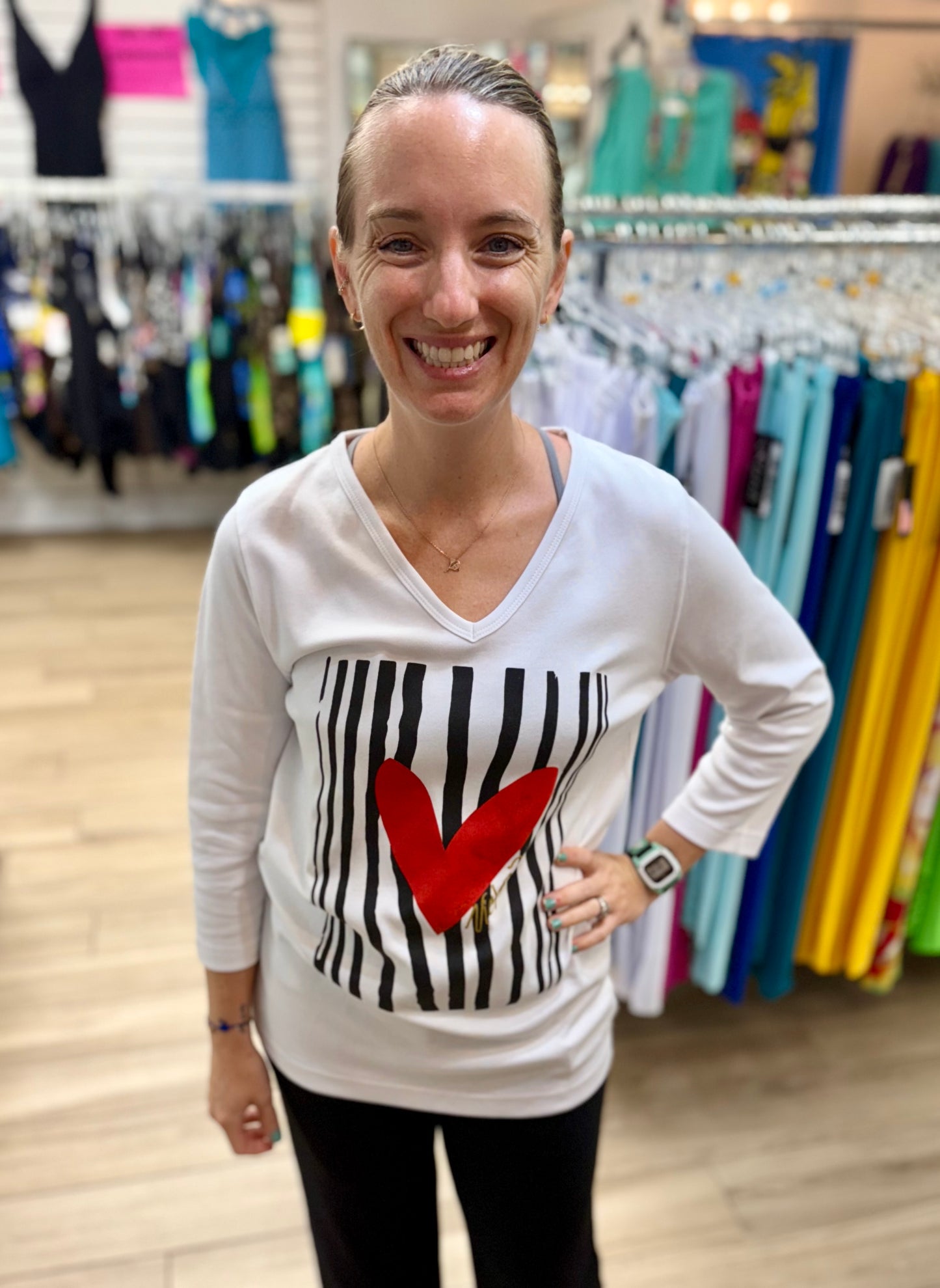 Victoria Heart Stripes Top