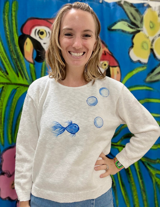 LisaLou Painted Bubble Fish Sweater