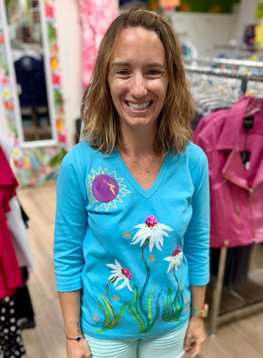 Peg Painted Coneflower Trio Top