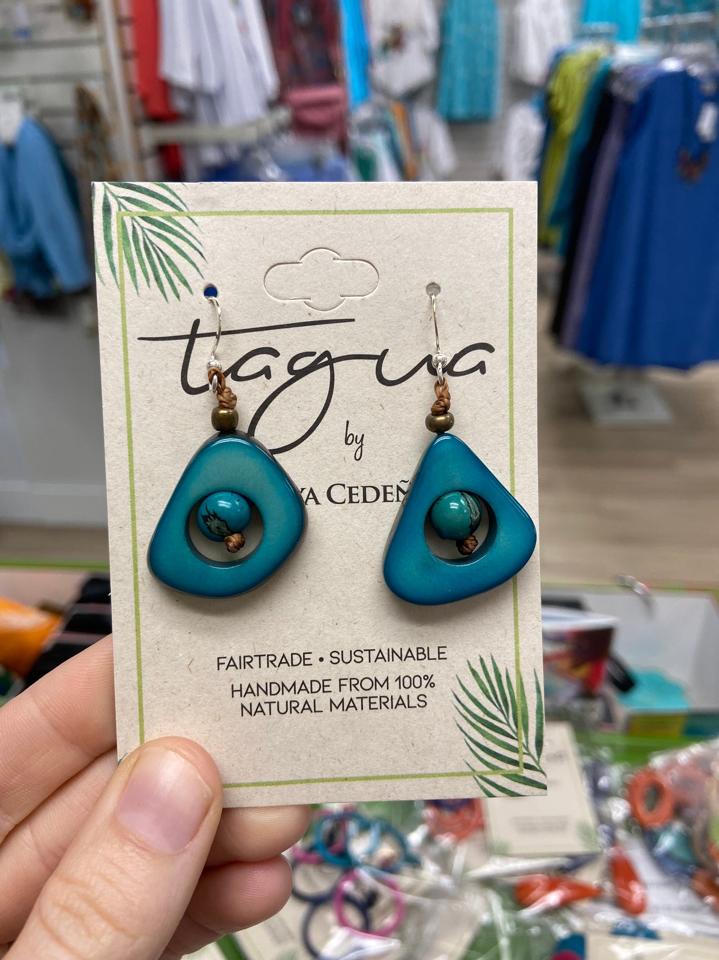 Tagua Aztec Earring