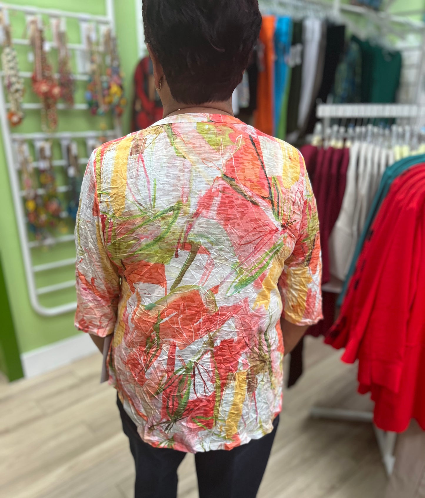 Jess & Jane SC3 Crinkle Elbow Sleeve Top