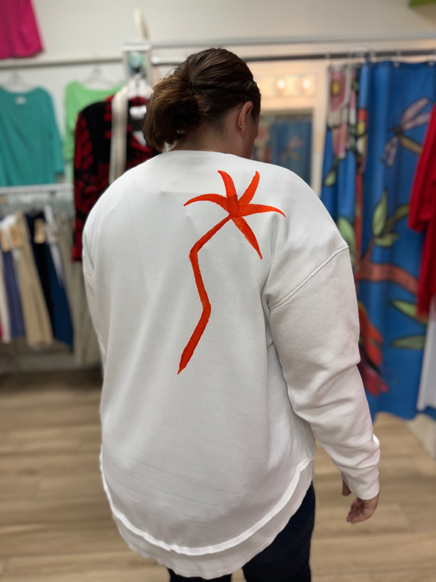 Peg Painted Bright Palm Party Sweatshirt