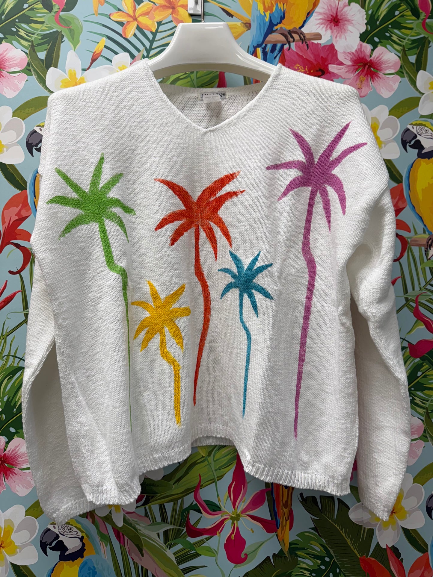 Peg Painted Sweater - 5 Bright Palms