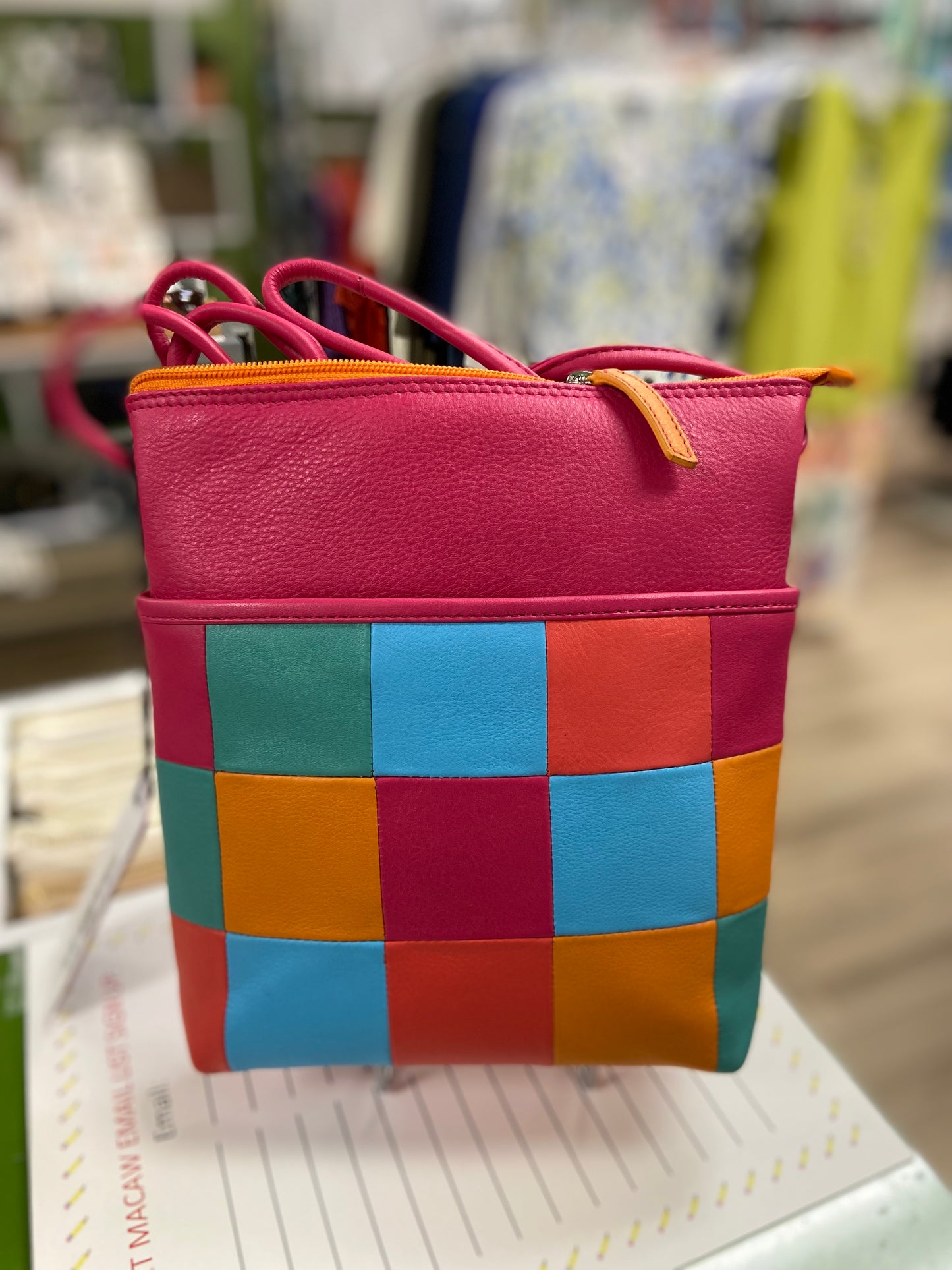 ILI 6668 Checkered Patch Crossbody Bag
