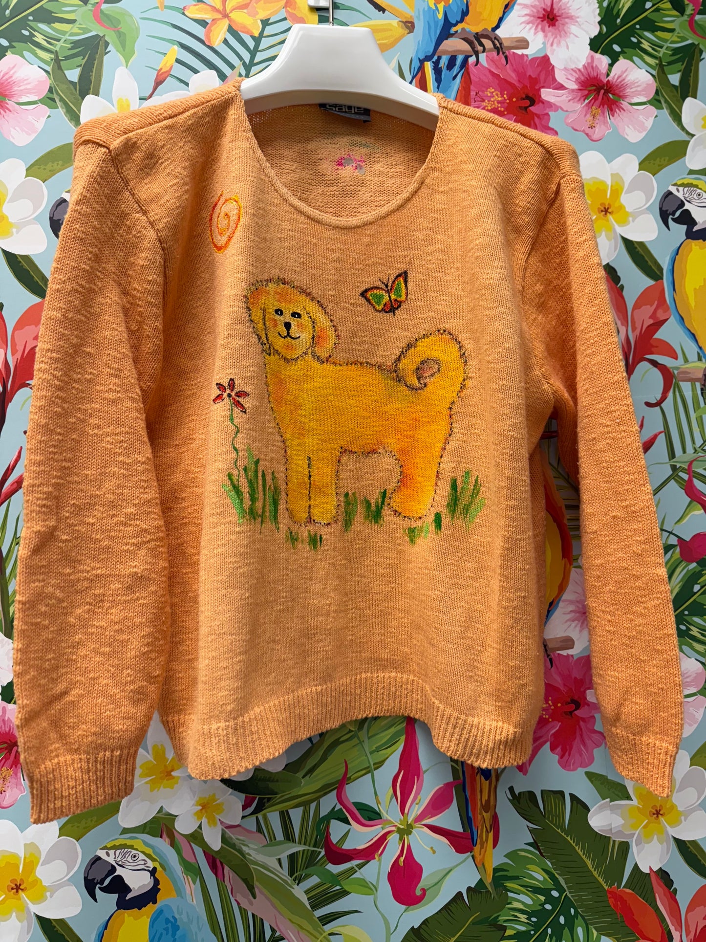 Rosamund Merrill Field of Dreams Dog Painted Sweater