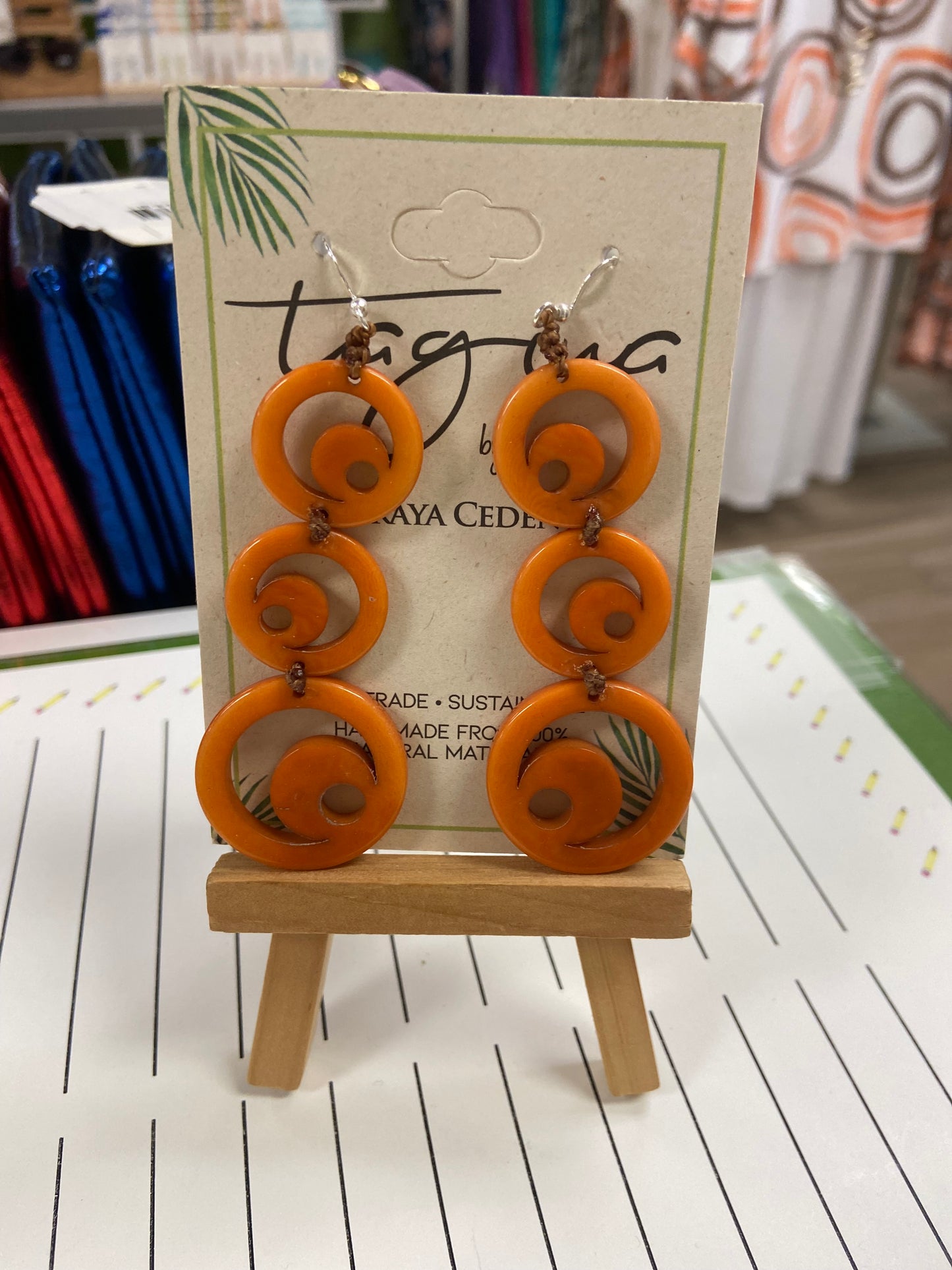 Tagua Moon Earrings