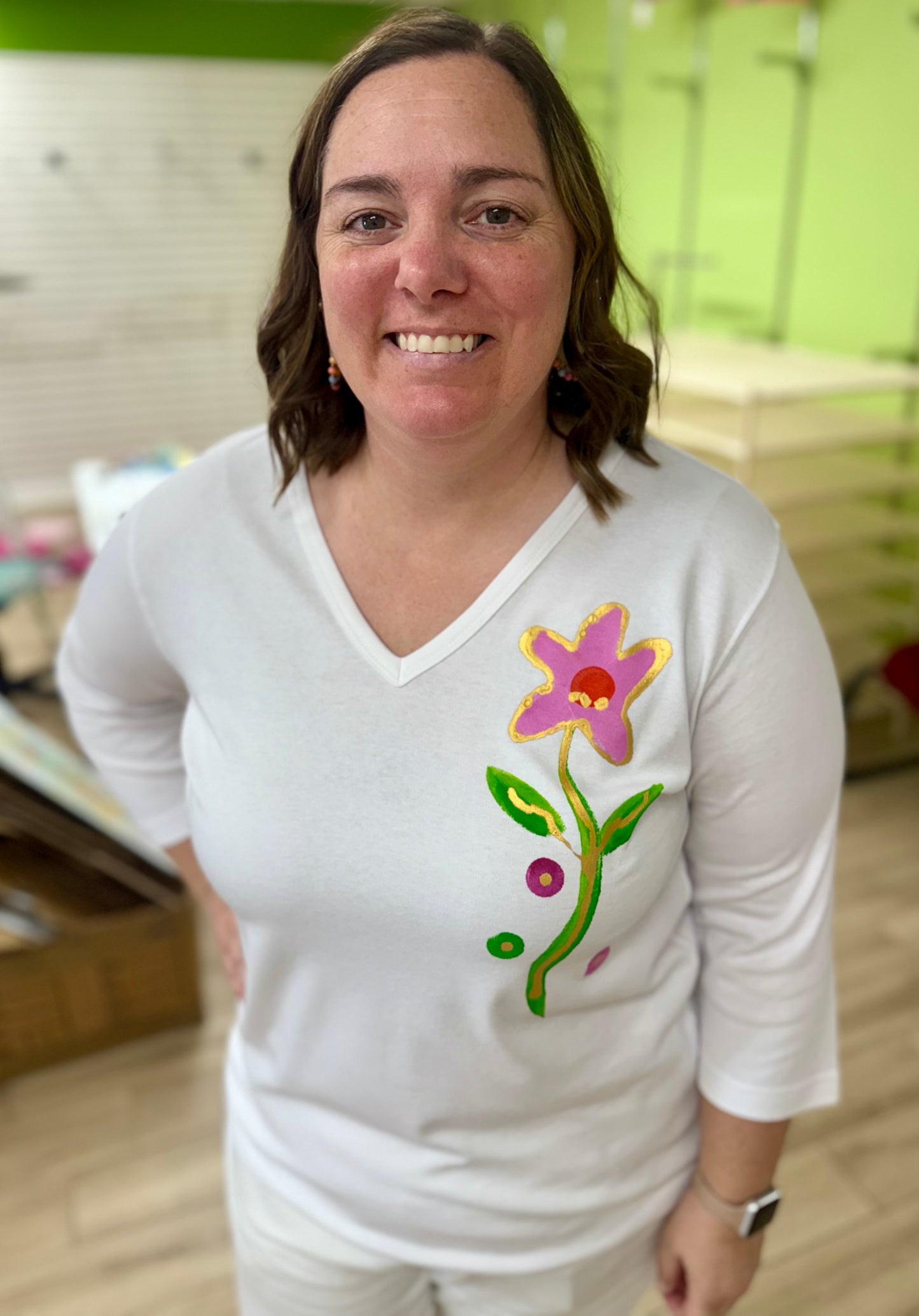 Peg Painted Solo Side Flower Top