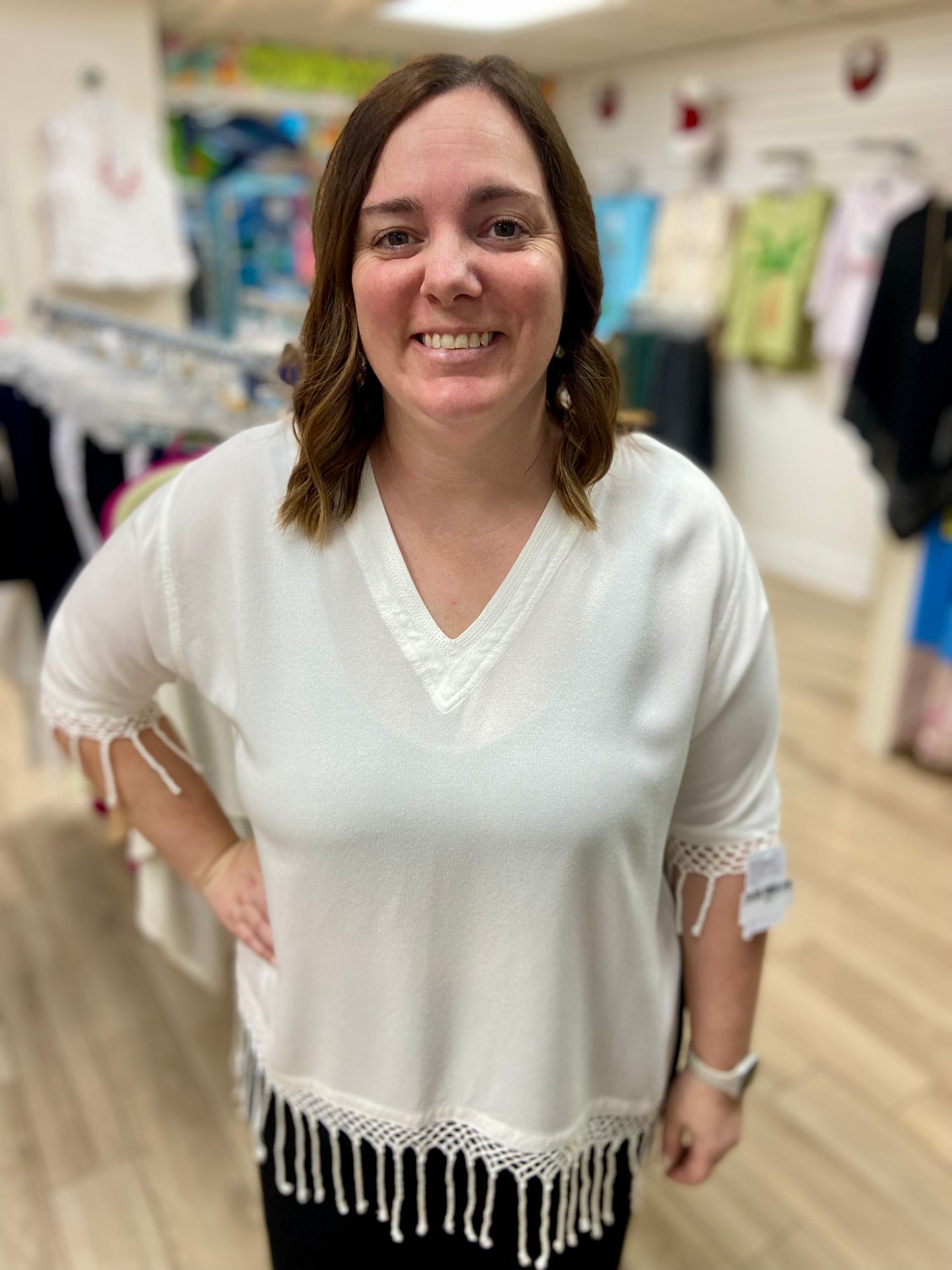 Dairi 2340V One Size Fringe Top