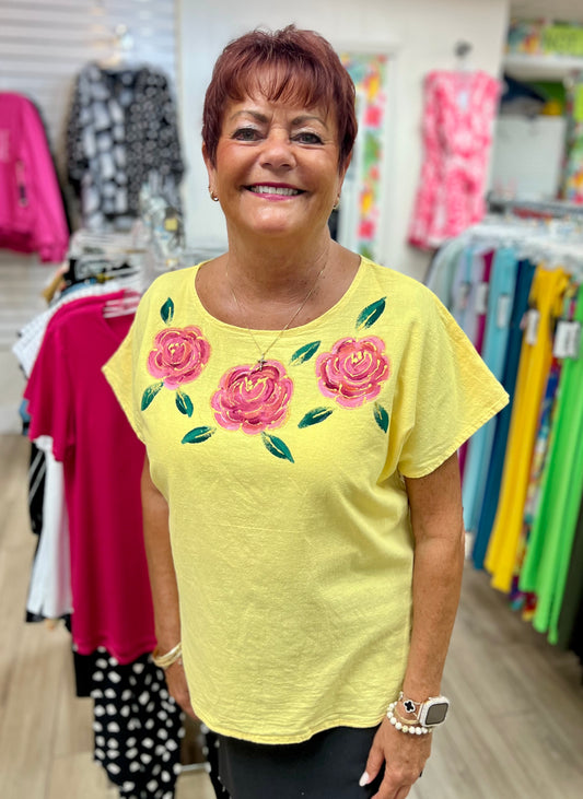 Peg 68 Painted Roses Trio Top