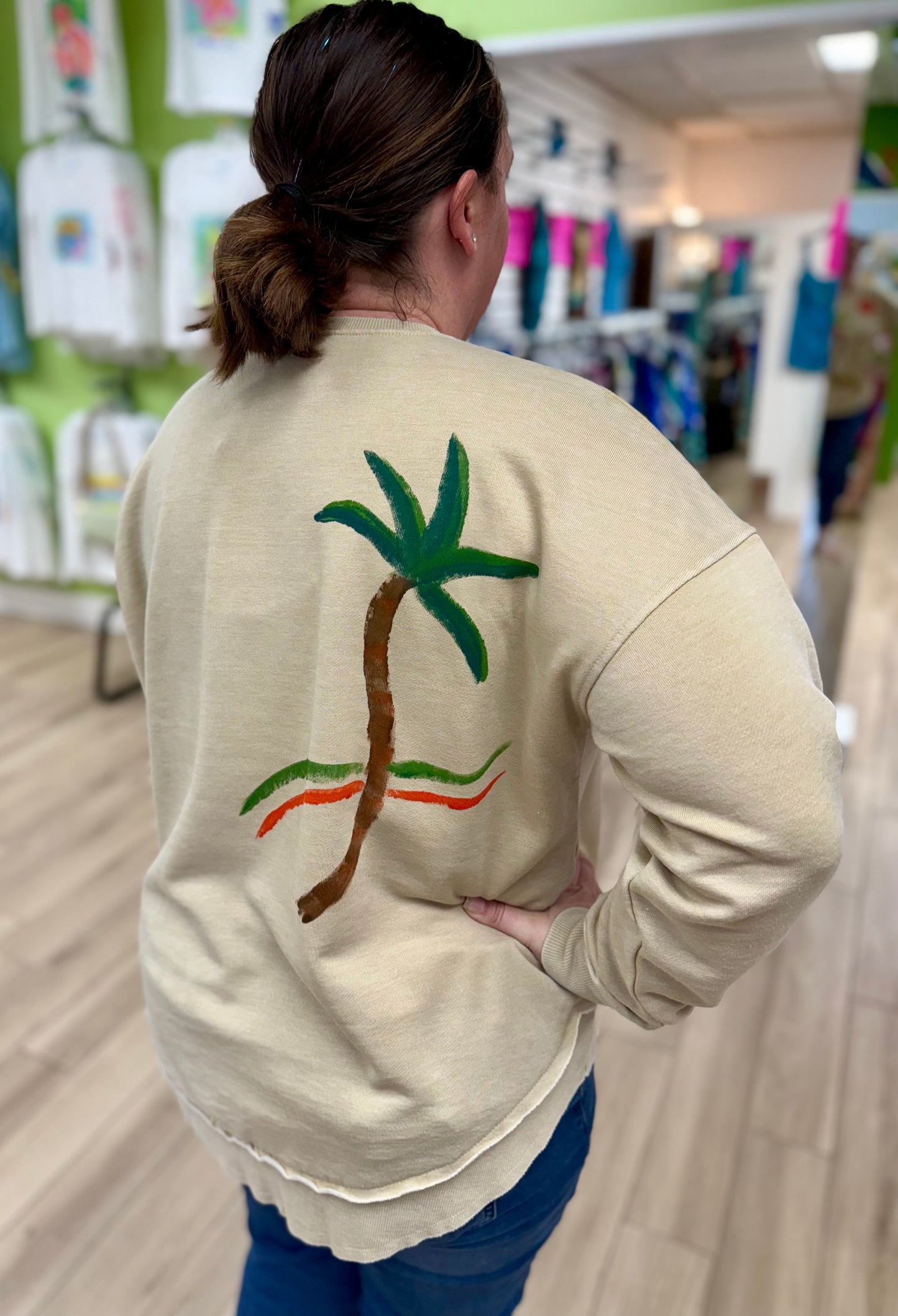 Peg Painted CoCo Palm Sweatshirt