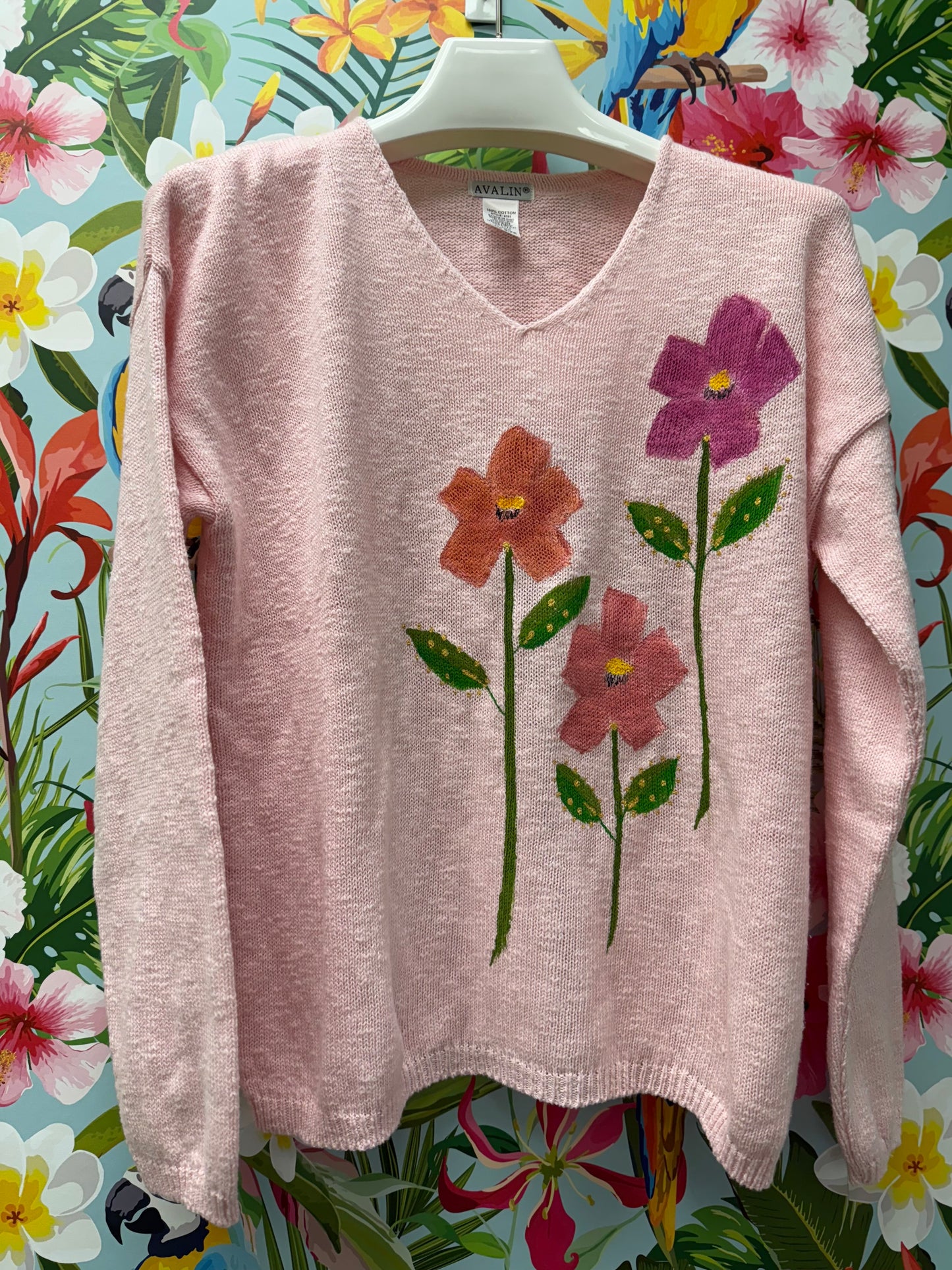 Peg Painted Sweater - Square Petals Trio