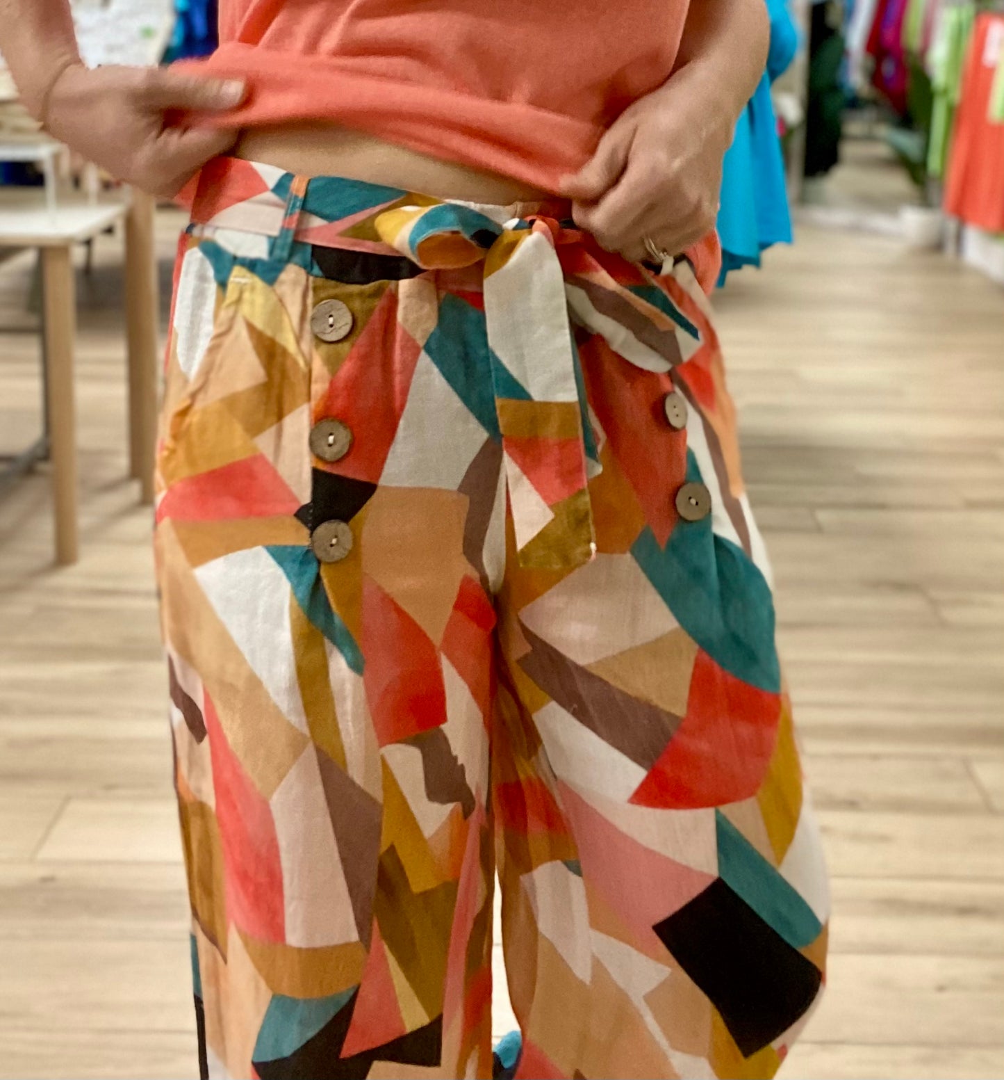 Spanner 225117 Geo Print Linen Pant
