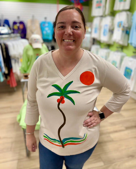 Peg Painted Sunny Palm Top