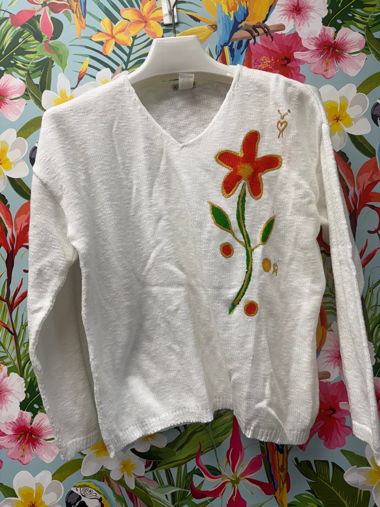 Peg Painted Solo Side Bloom Sweater