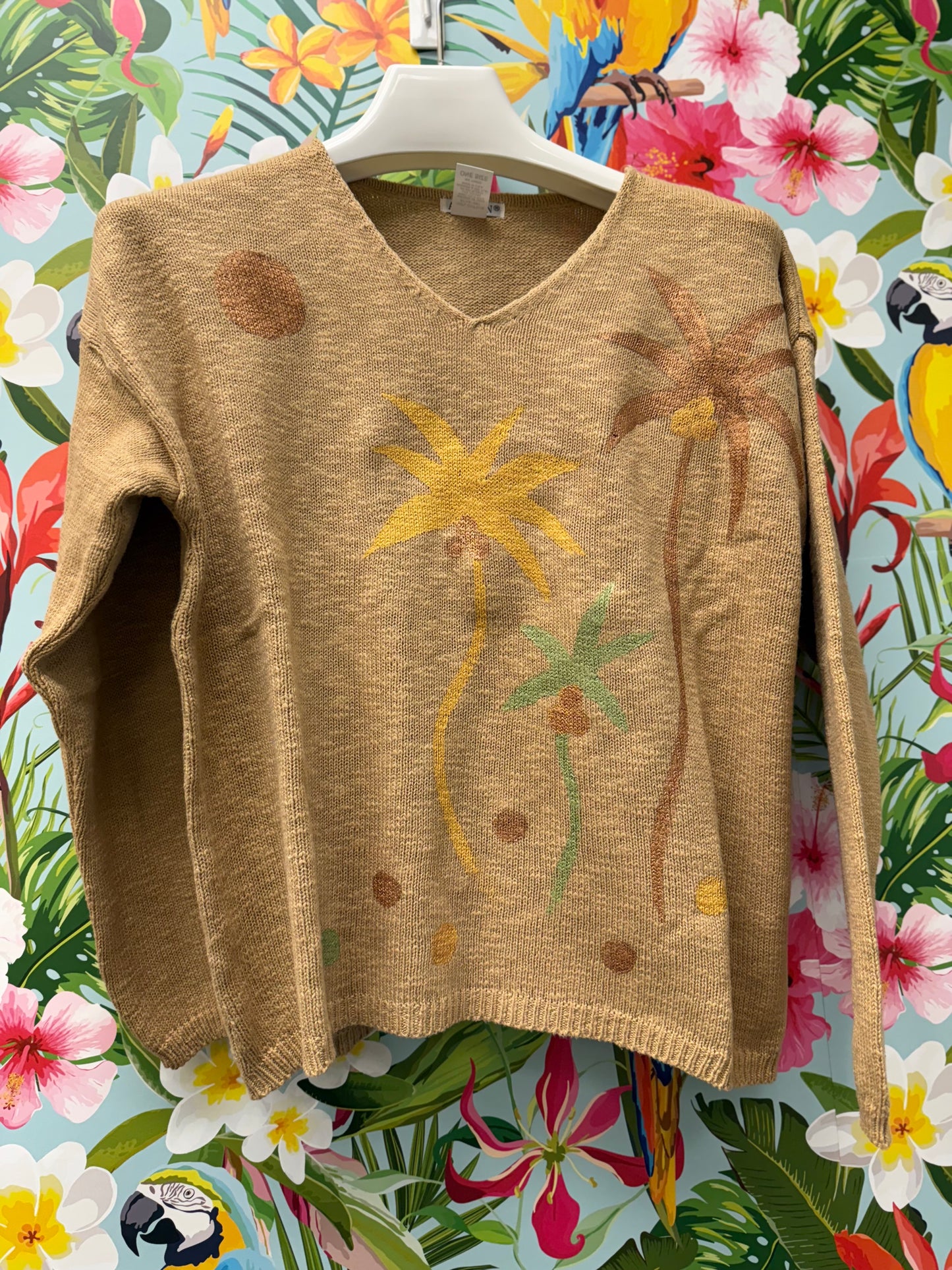 Peg Painted Sweater - Metallic Palms Party