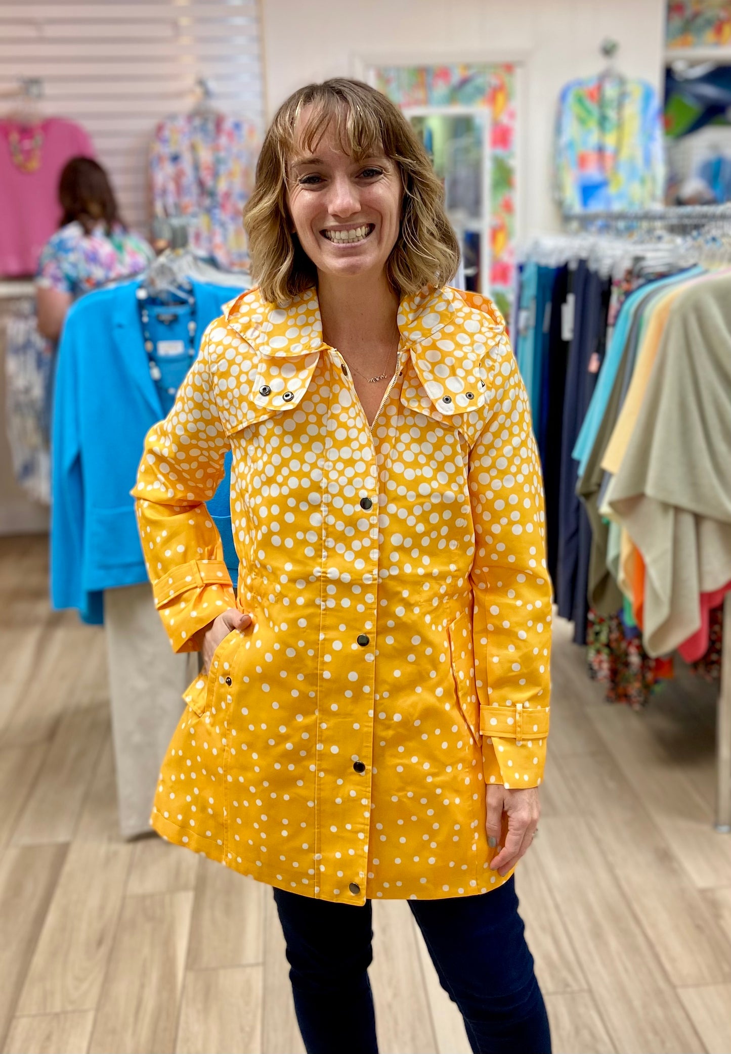Oopera J52674W Dots Rain Jacket