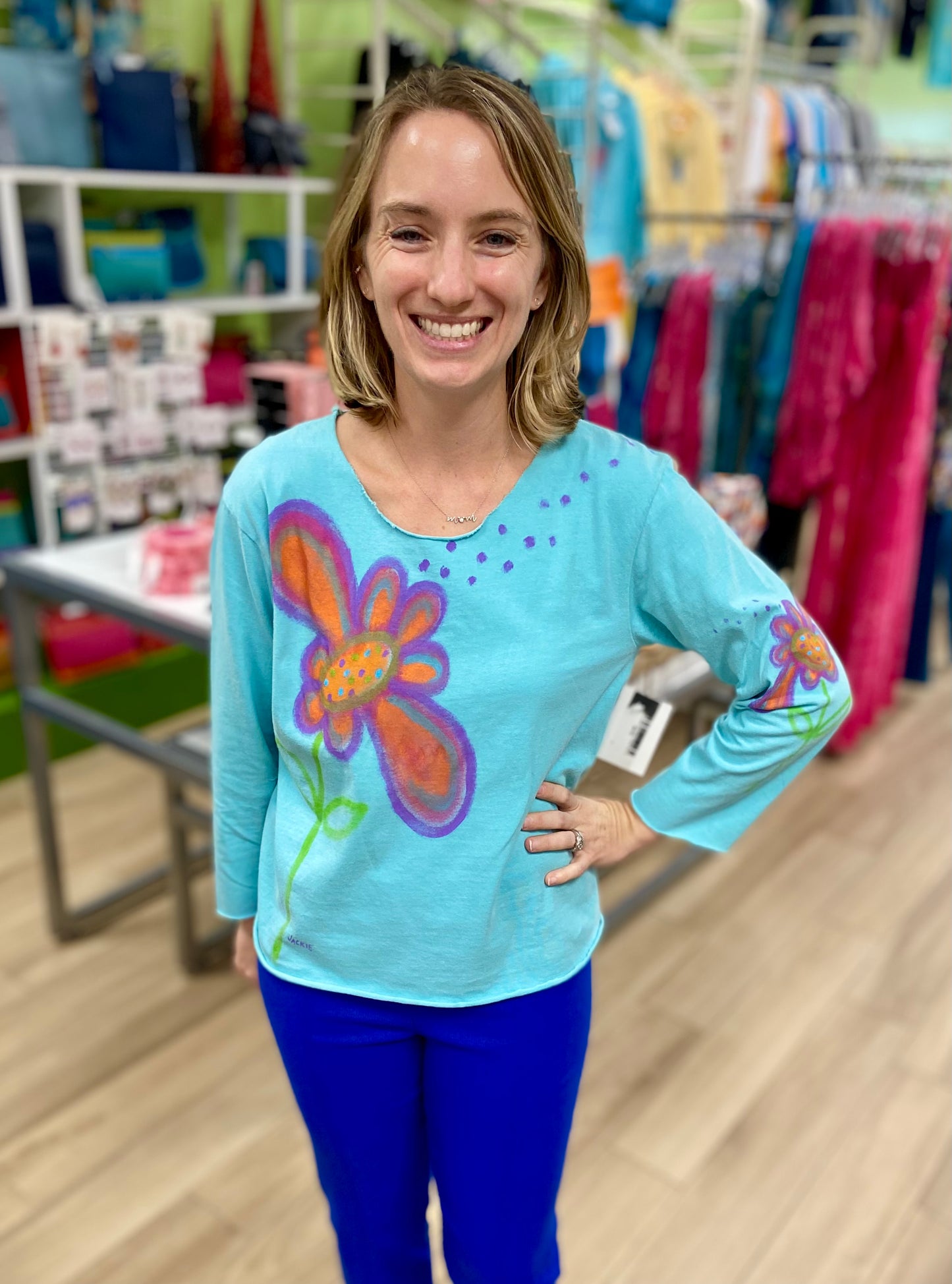 Jackie Ludtke Big Daisy Painted Top