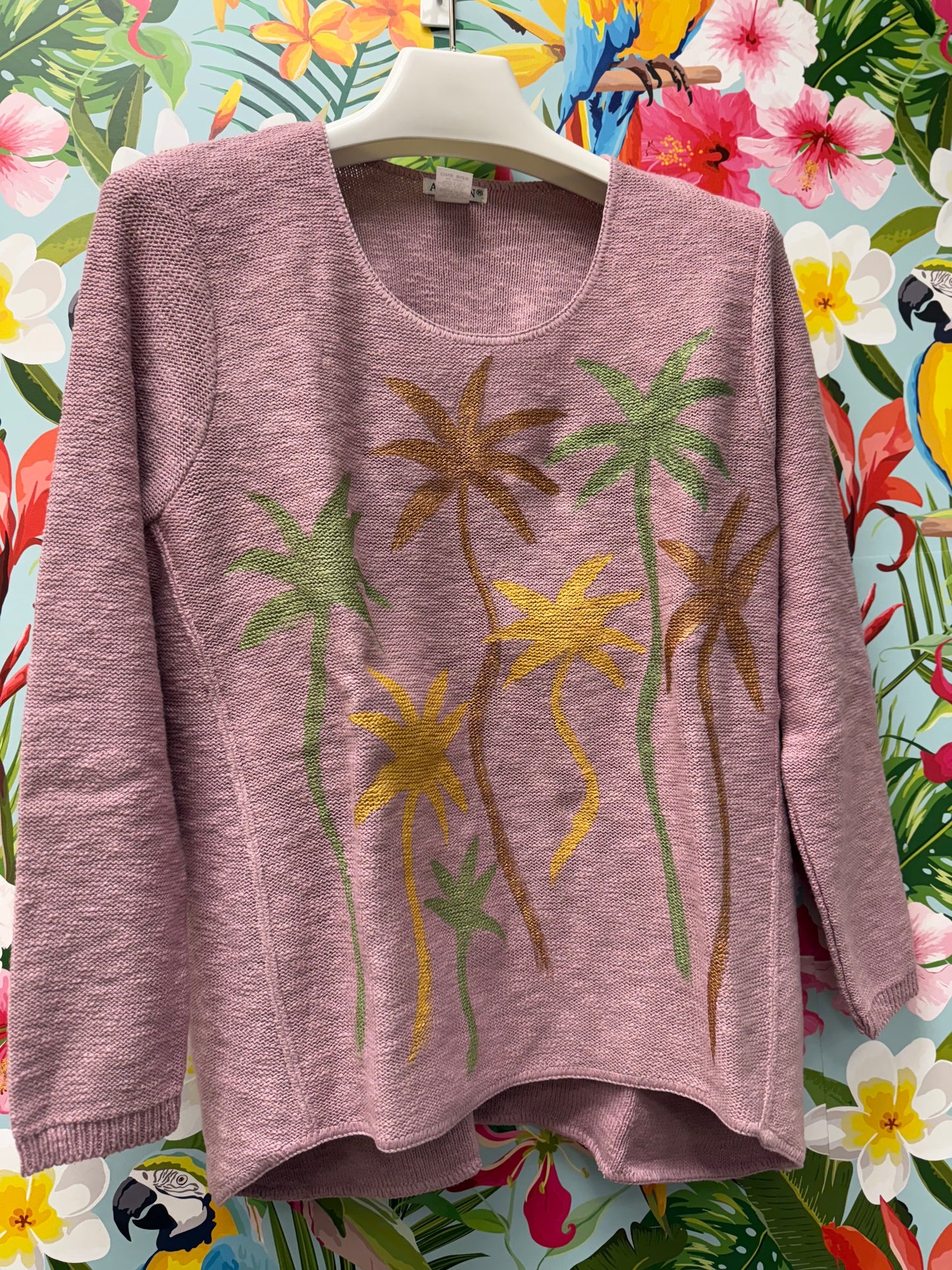 Peg Painted Sweater - Metallic Palms Party