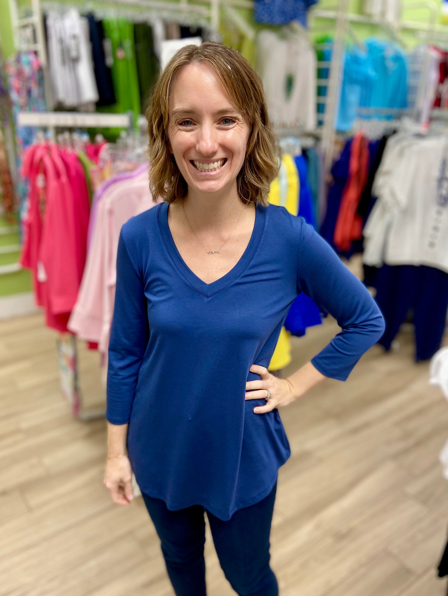 Pure Essence 210-4570 V-Neck 3/4 Top