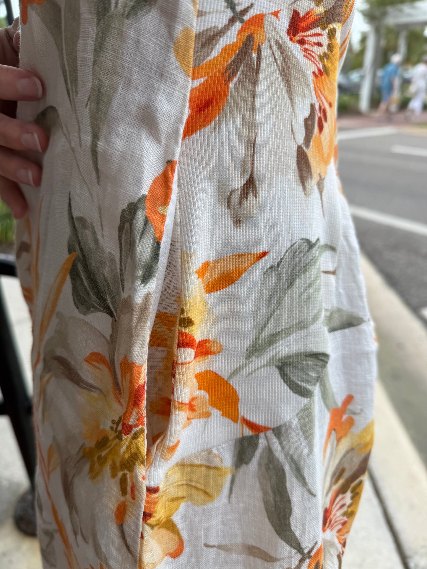 Spanner 226313 Orange Linen Print Dress