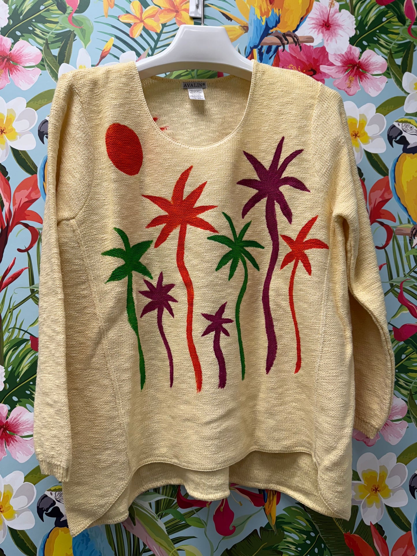 Peg Painted Sweater - 5 Bright Palms