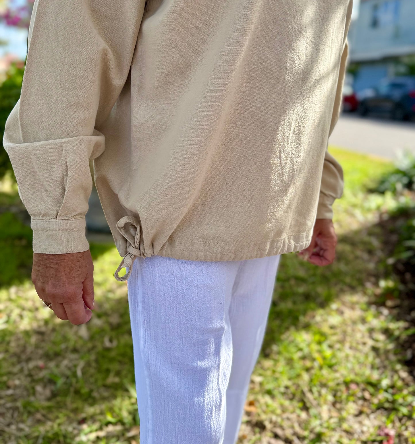 Cottonseed 740 Three Button Pullover Top