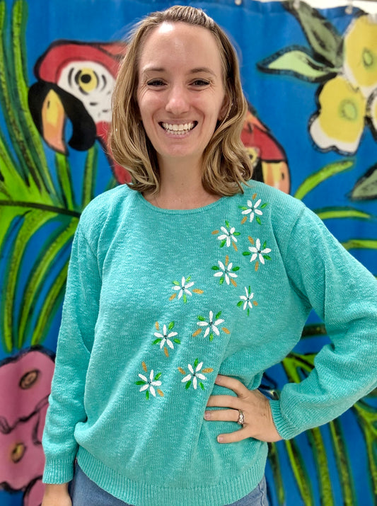 LisaLou Painted Jasmine Burst Sweater