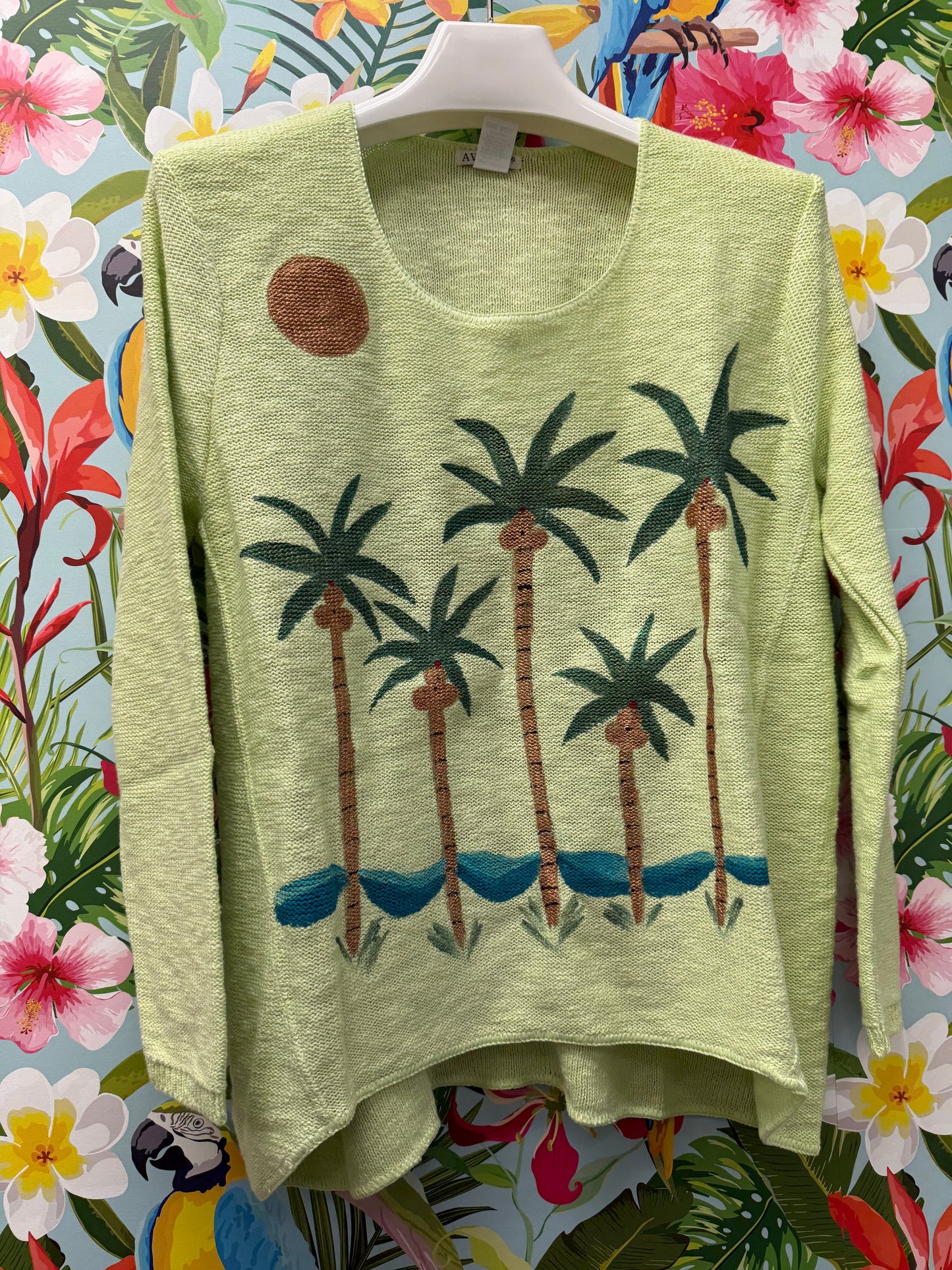 Peg Painted 5 Palm Party Sweater